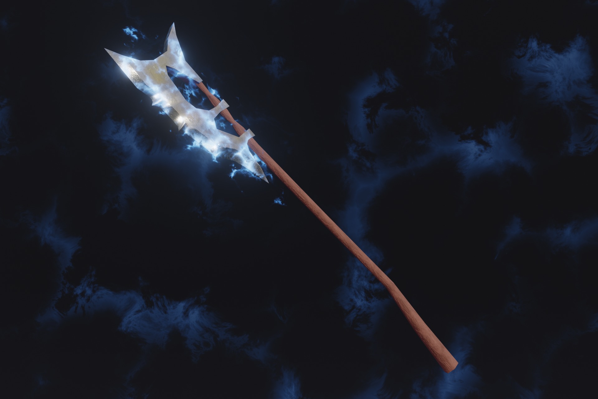 Set of 6 Elemental Battle Axes - Fantasy medieval weapon Low-poly 3D model_2