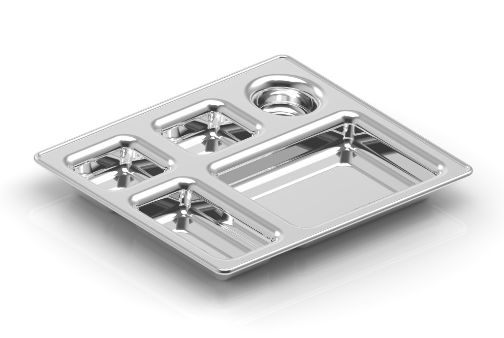 Compartment Dinner Plate 3D print model_1