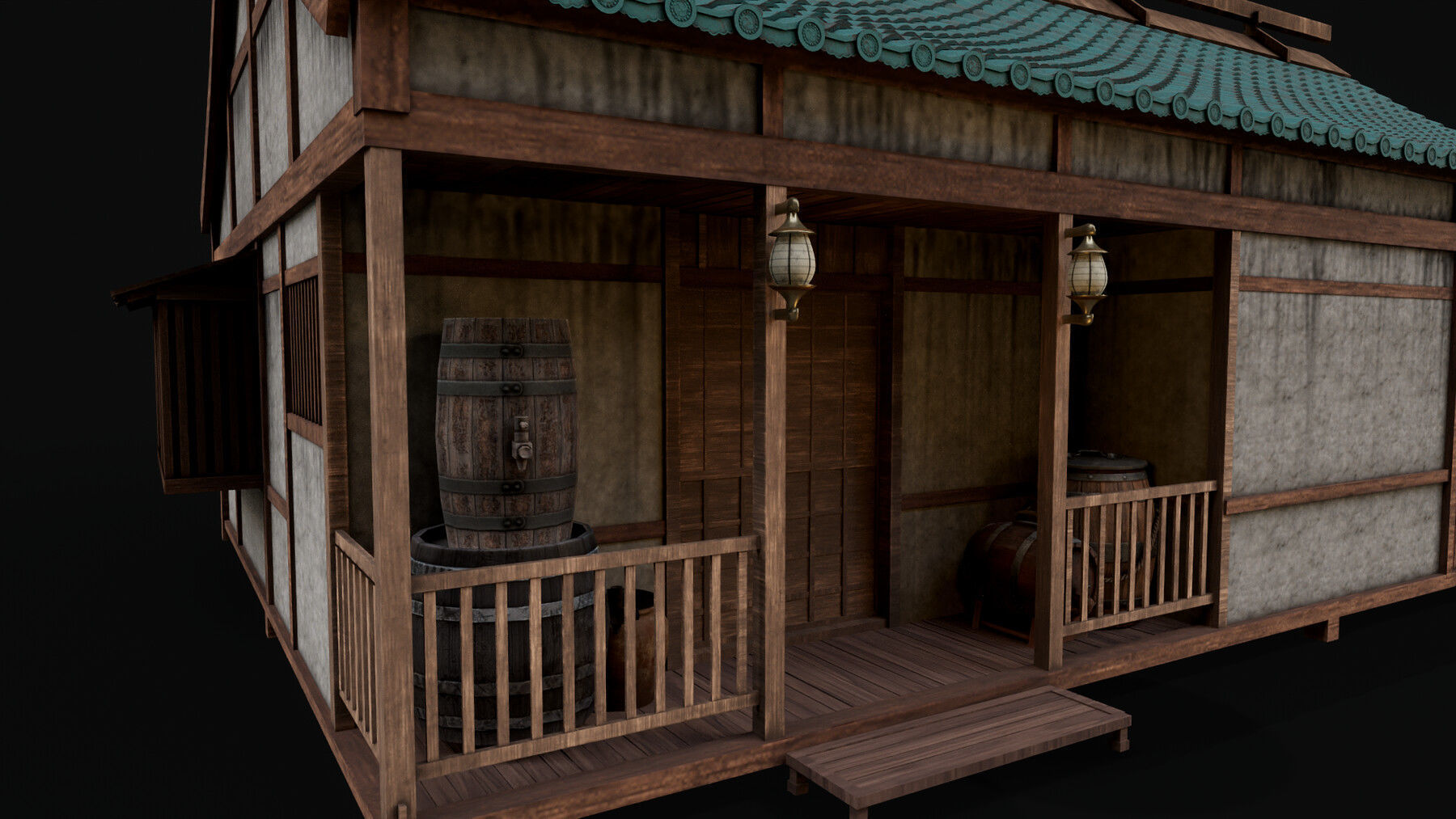 Asian Japanese PBR Building Collection 3D model_38