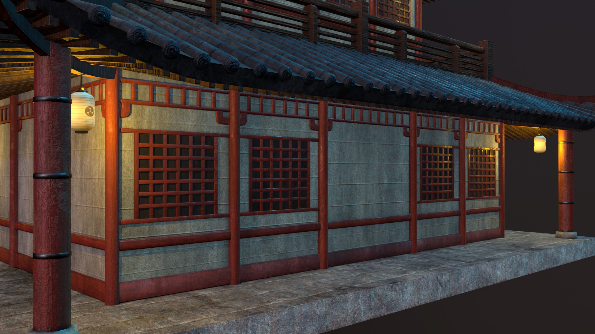 Asian Japanese PBR Building Collection 3D model_76
