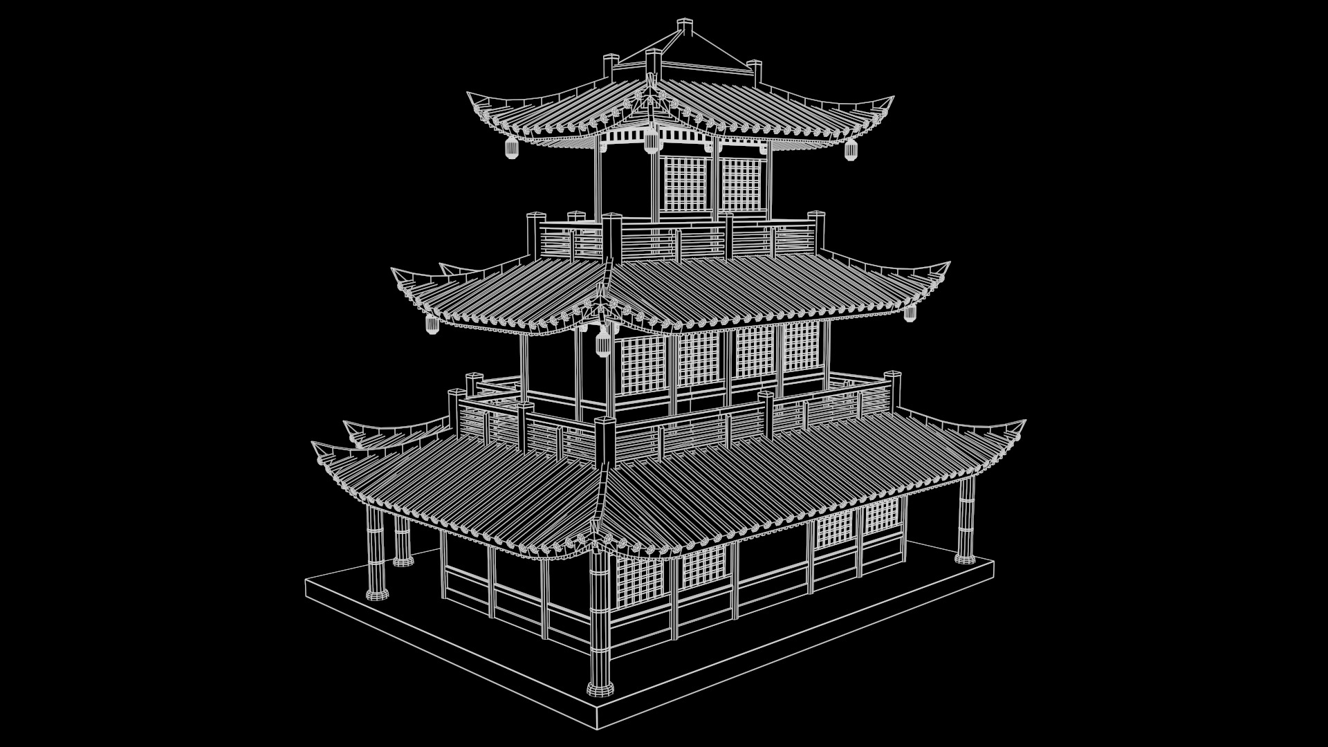 Asian Japanese PBR Building Collection 3D model_94