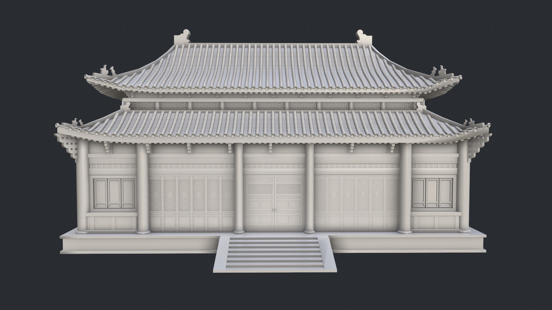Asian Japanese PBR Building Collection 3D model_97