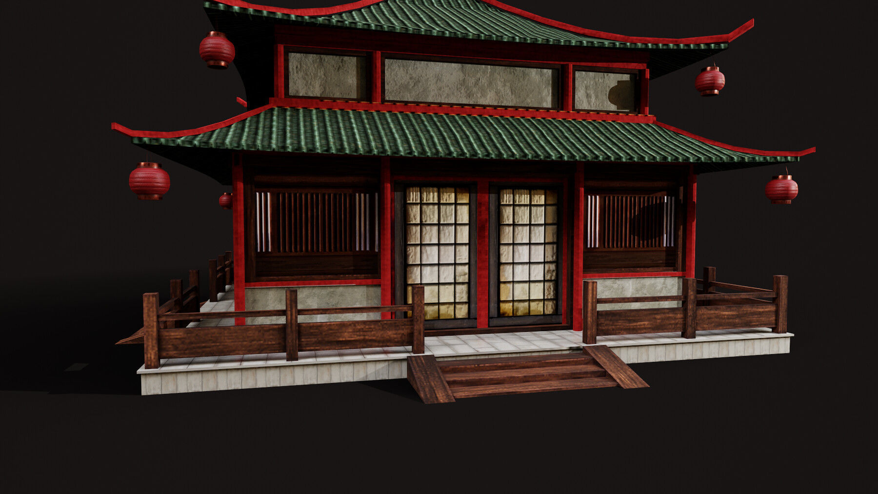 Asian Japanese PBR Building Collection 3D model_28