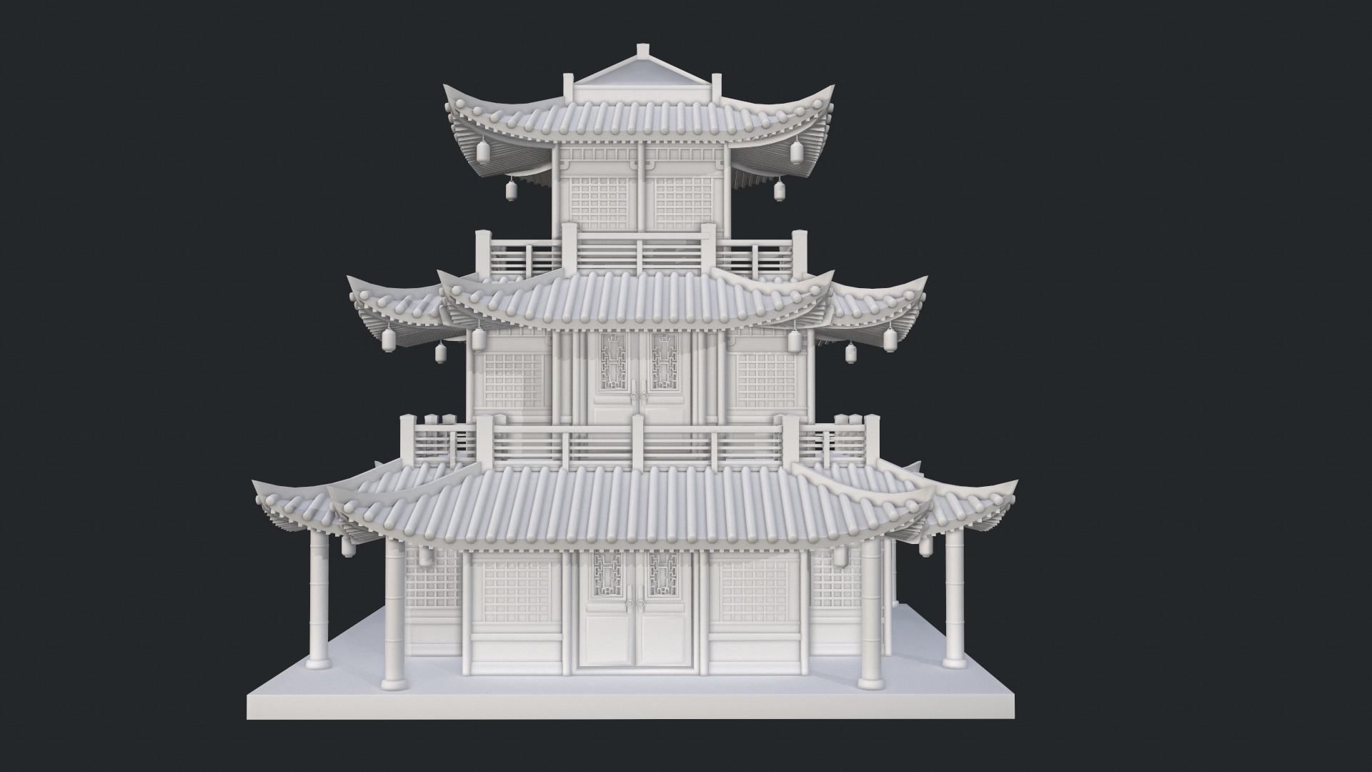 Asian Japanese PBR Building Collection 3D model_92