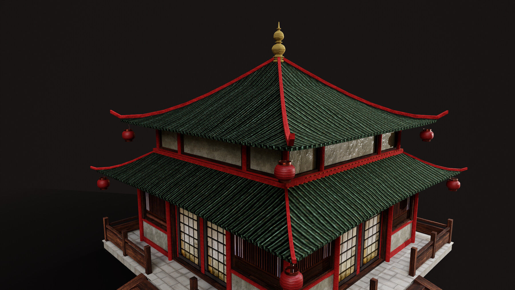 Asian Japanese PBR Building Collection 3D model_24