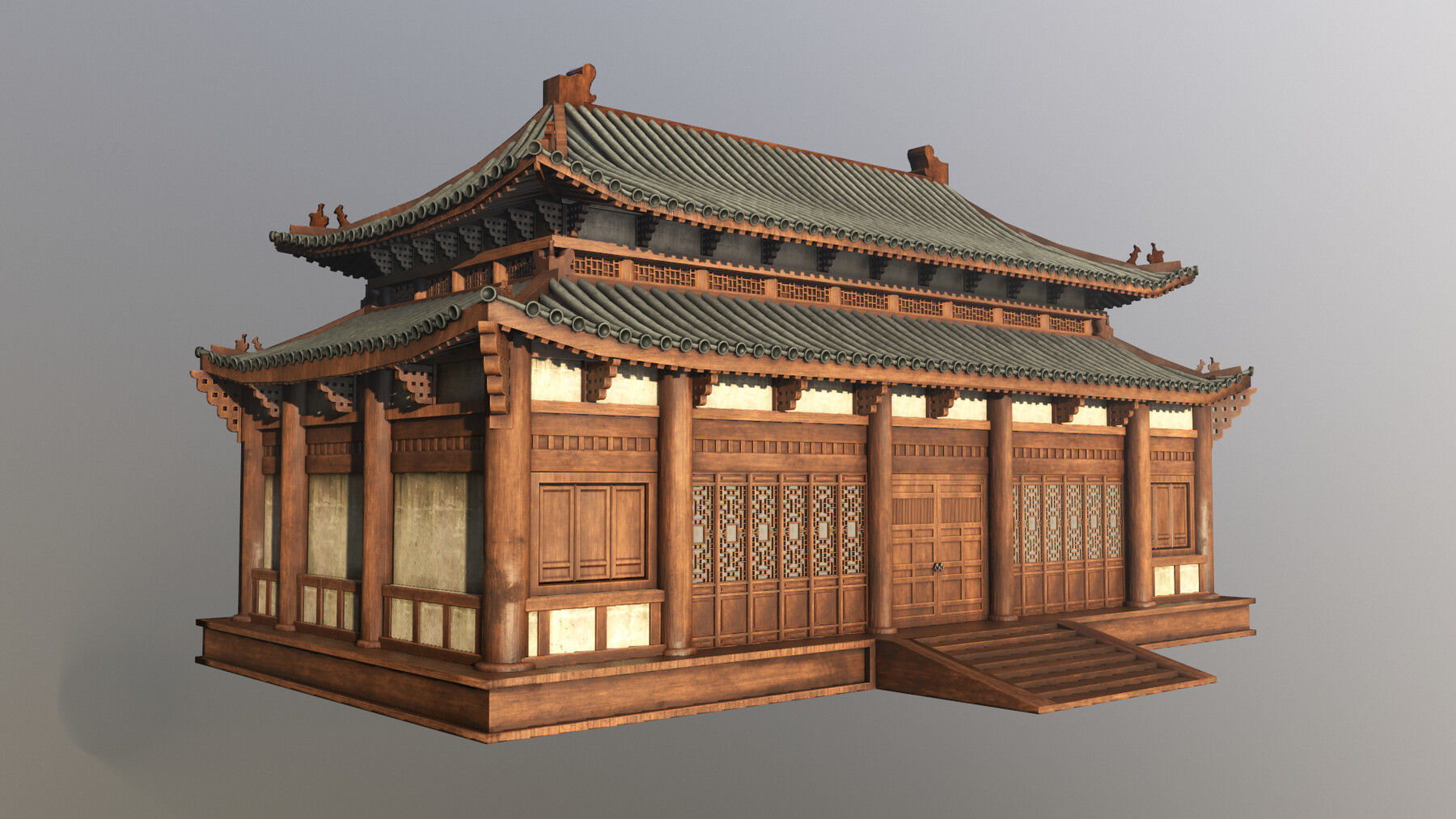 Asian Japanese PBR Building Collection 3D model_17