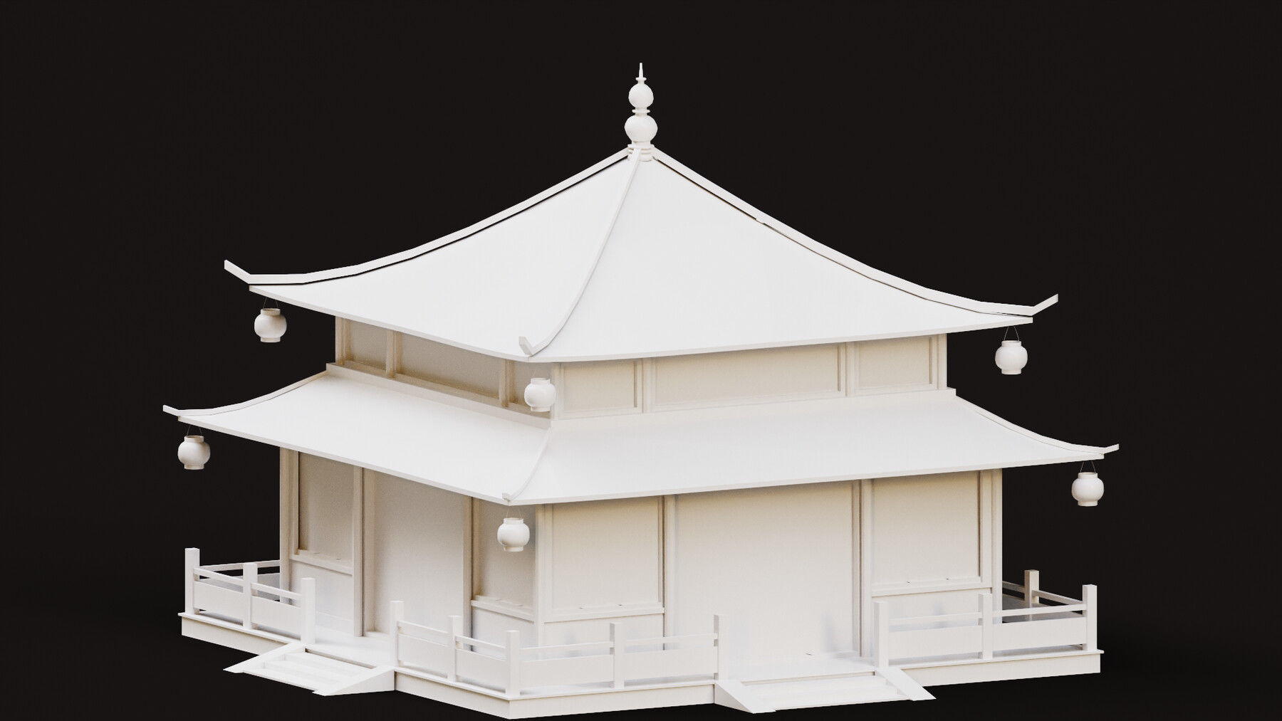 Asian Japanese PBR Building Collection 3D model_109