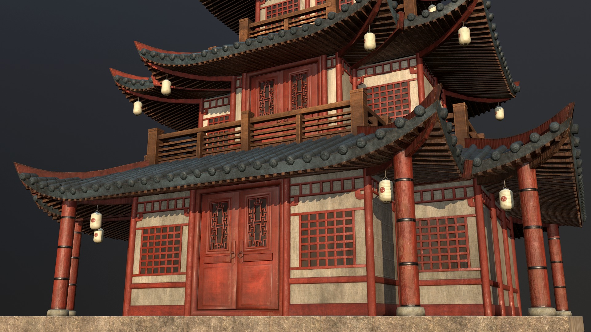 Asian Japanese PBR Building Collection 3D model_73