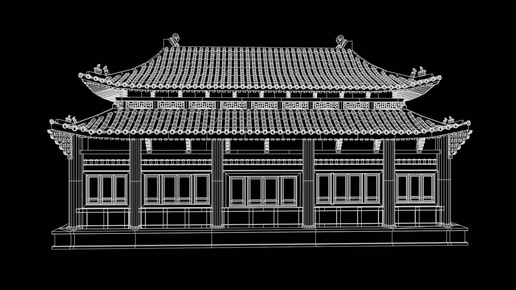 Asian Japanese PBR Building Collection 3D model_100