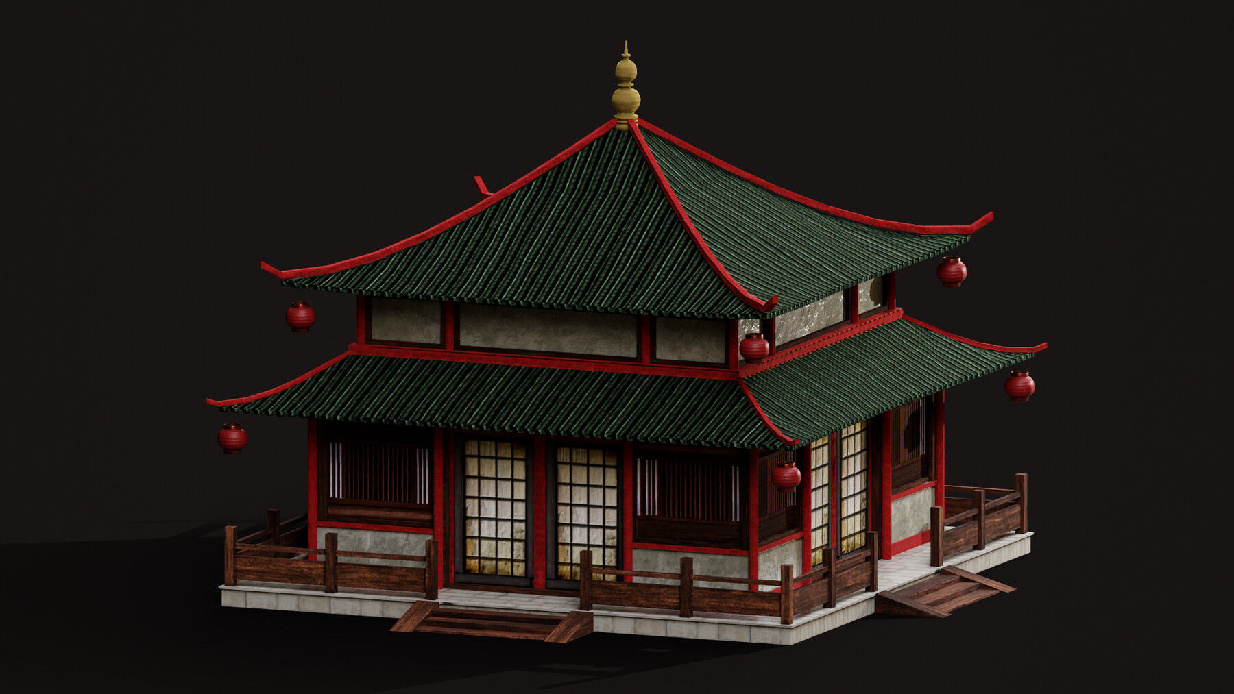 Asian Japanese PBR Building Collection 3D model_26