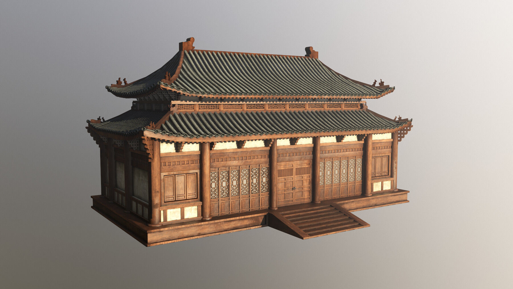 Asian Japanese PBR Building Collection 3D model_45