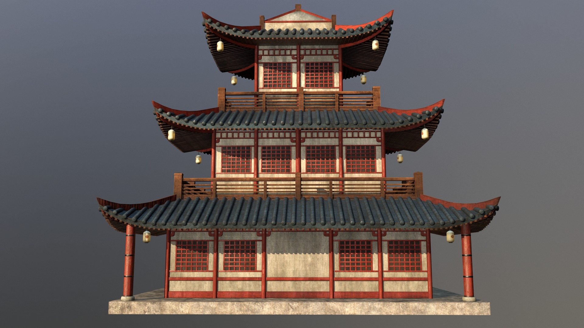 Asian Japanese PBR Building Collection 3D model_65
