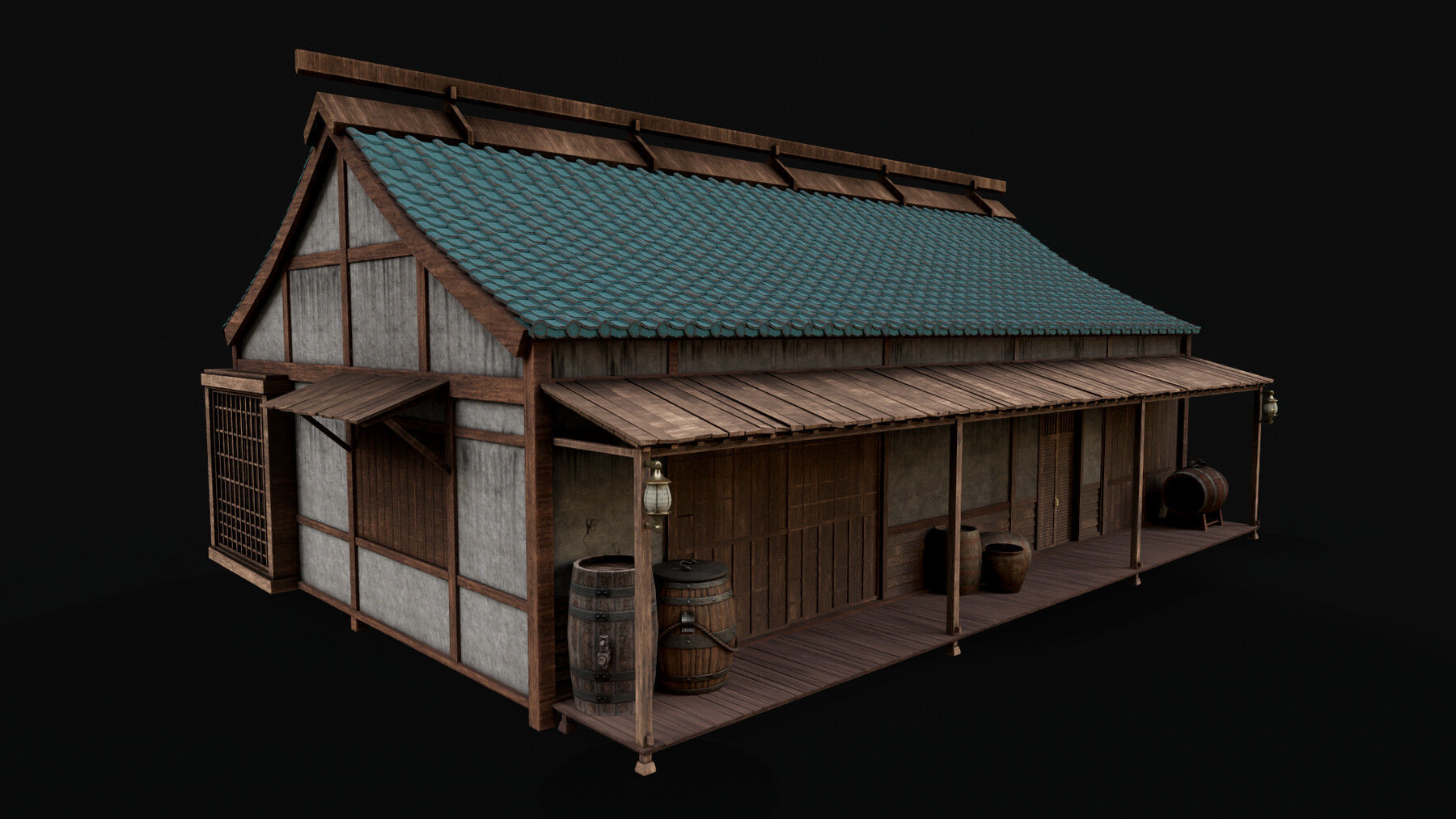 Asian Japanese PBR Building Collection 3D model_35