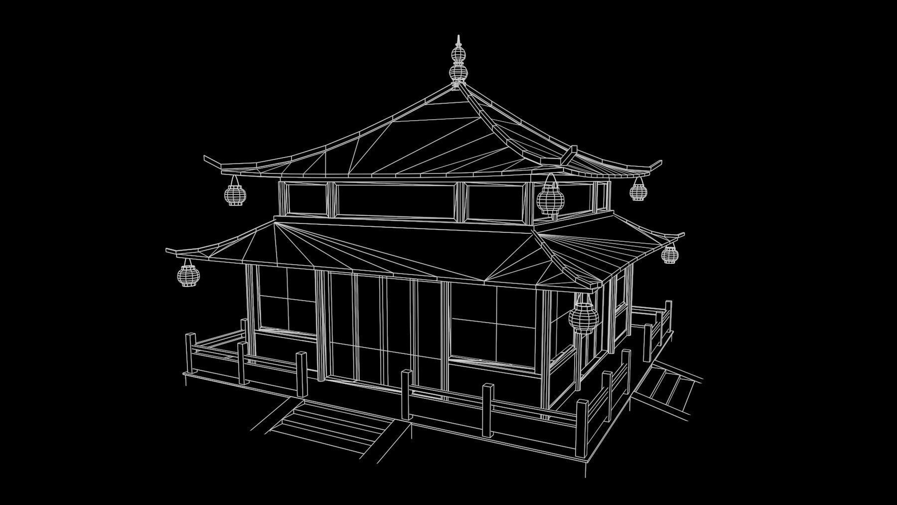 Asian Japanese PBR Building Collection 3D model_110