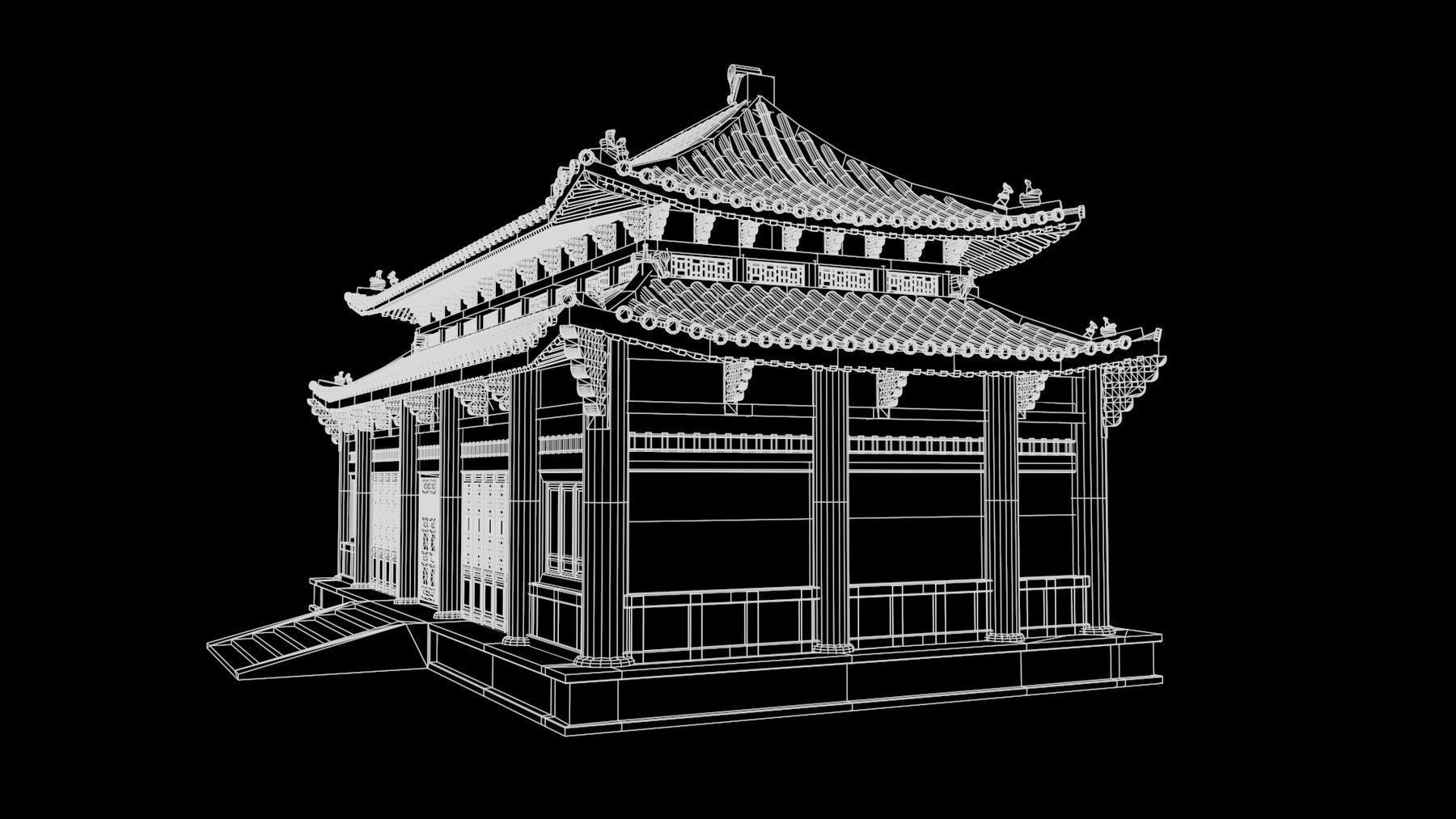 Asian Japanese PBR Building Collection 3D model_101
