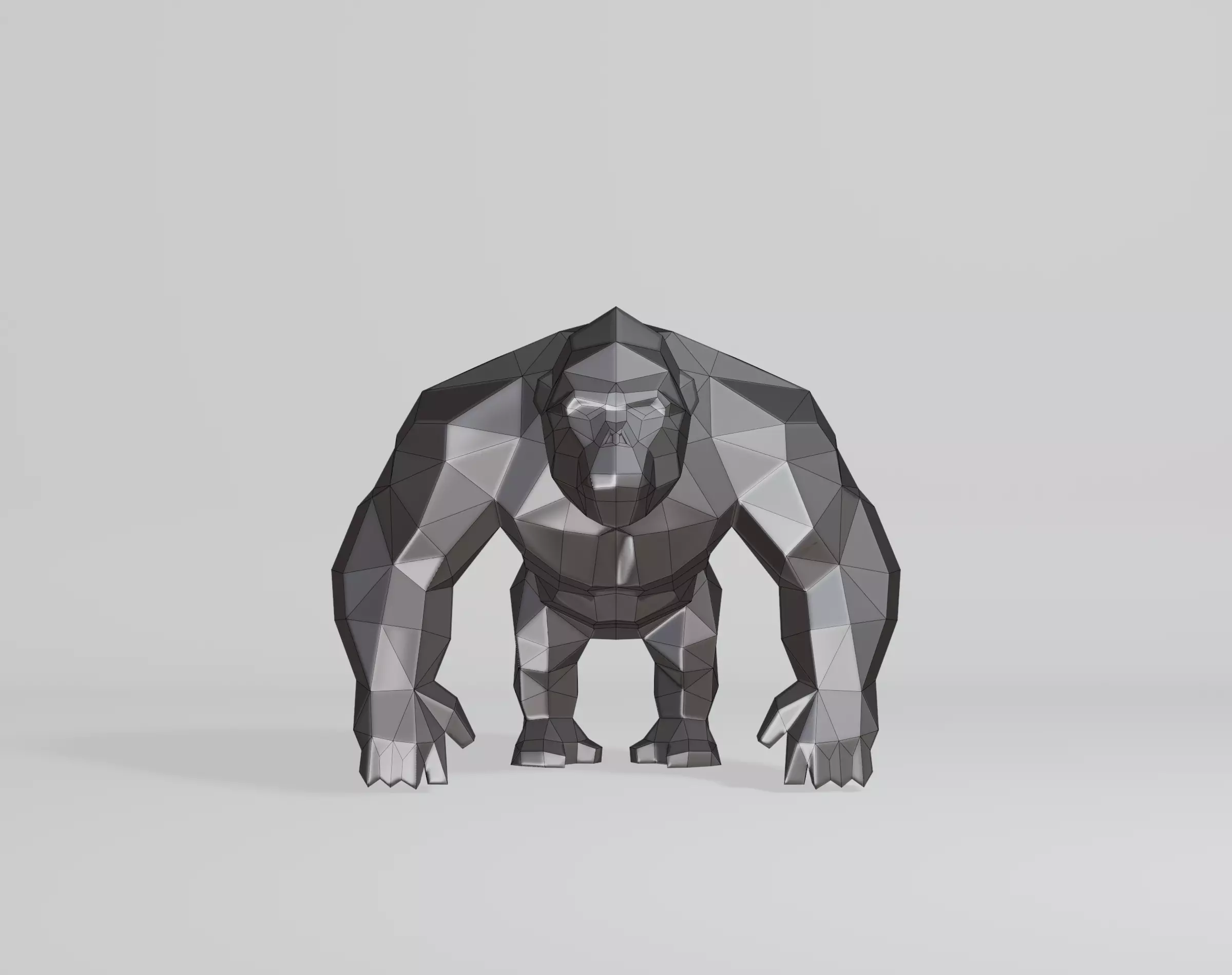 Polygonal Gorilla Low-poly 3D model_0