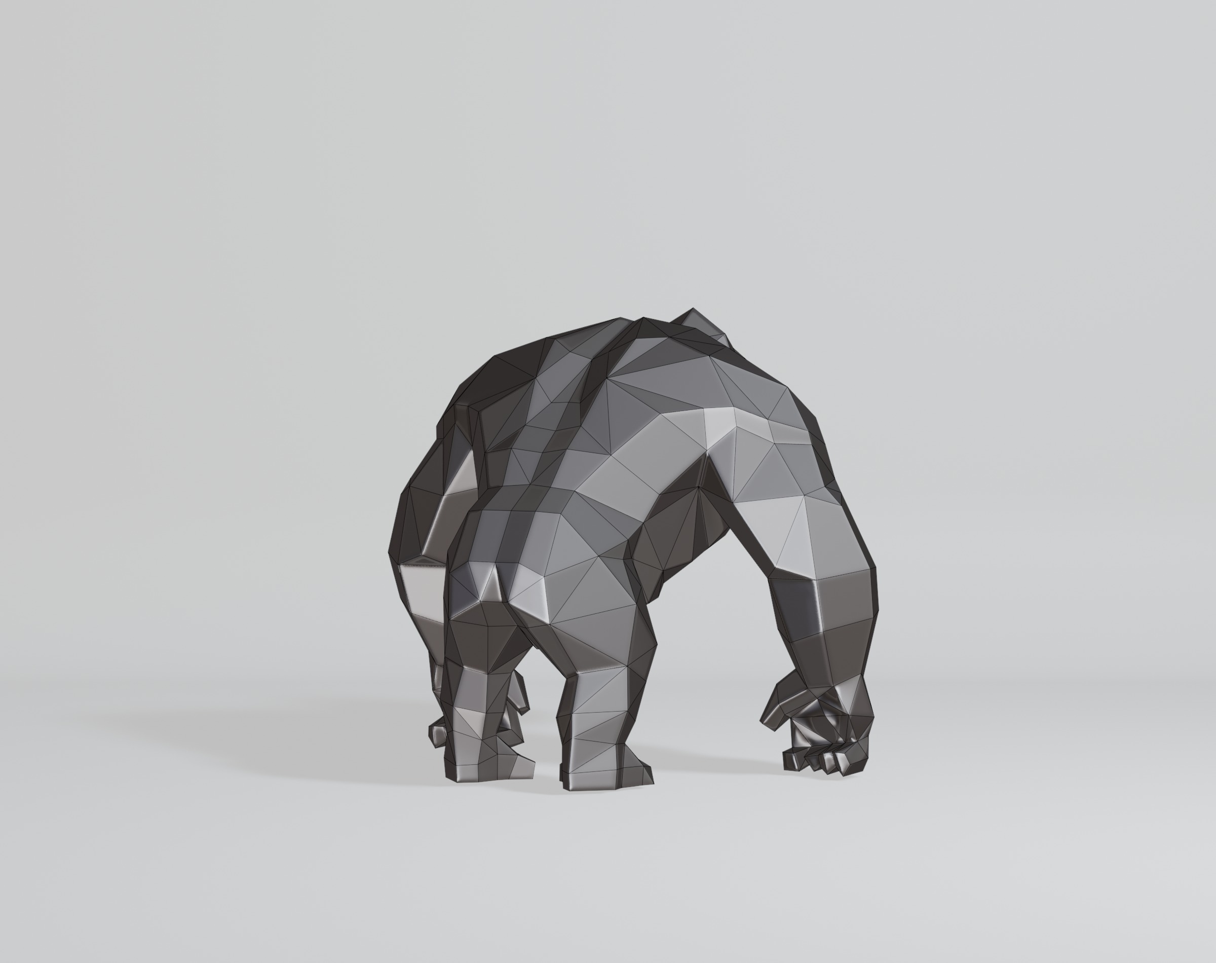 Polygonal Gorilla Low-poly 3D model_5