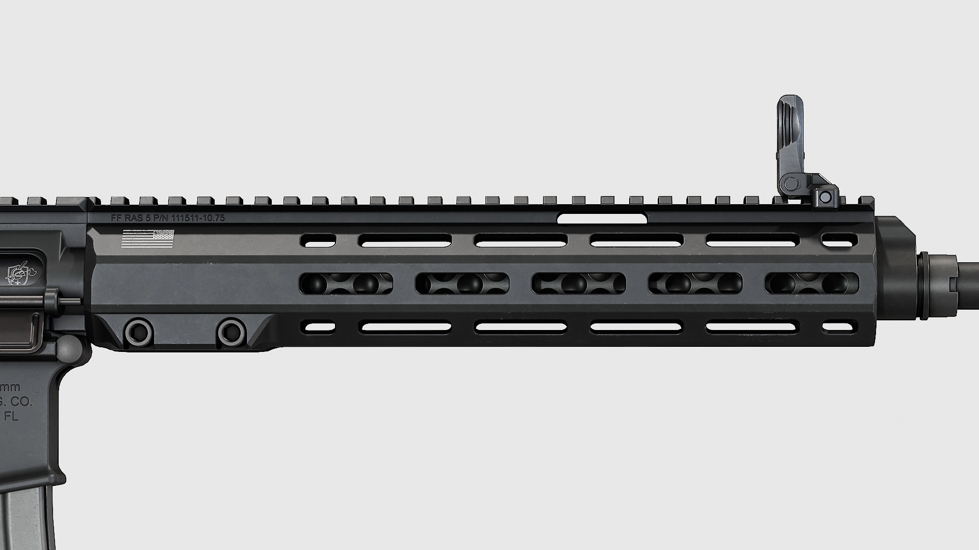 FF RAS 5 Handguard - Replica Low-poly 3D model_12