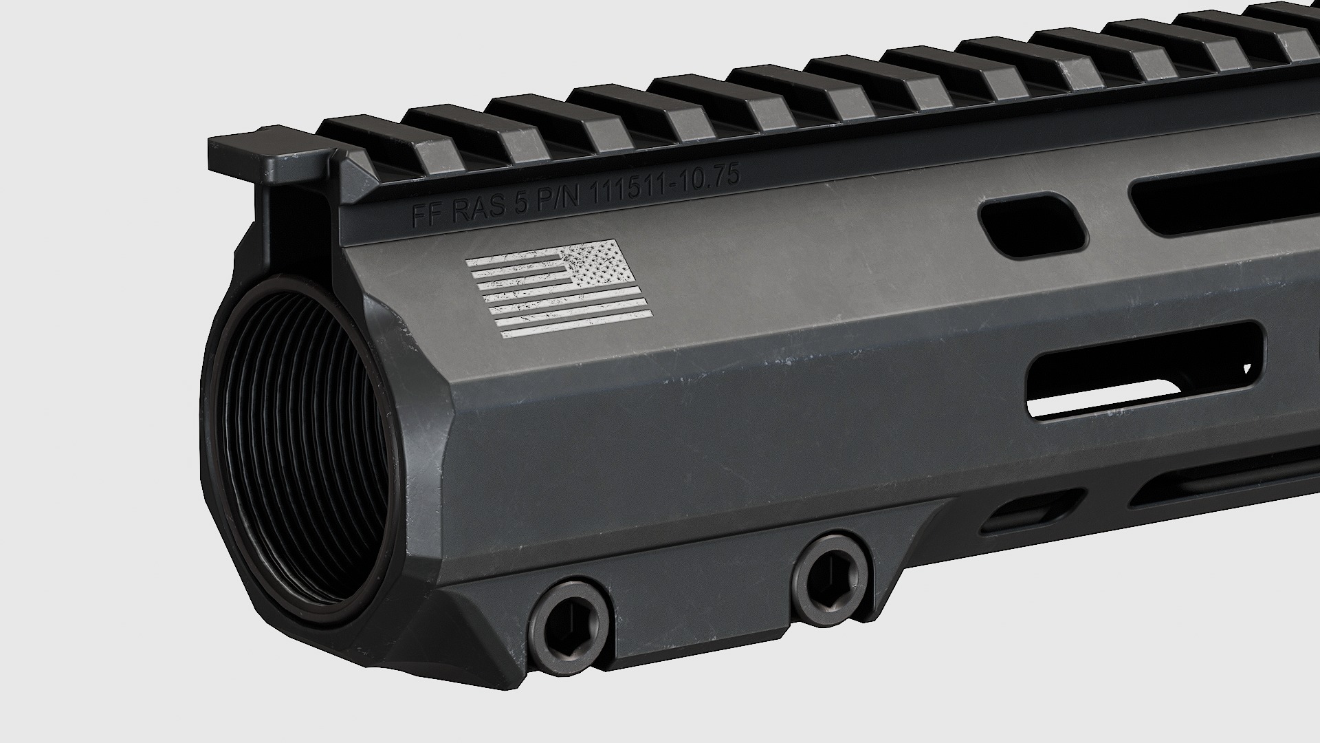 FF RAS 5 Handguard - Replica Low-poly 3D model_7