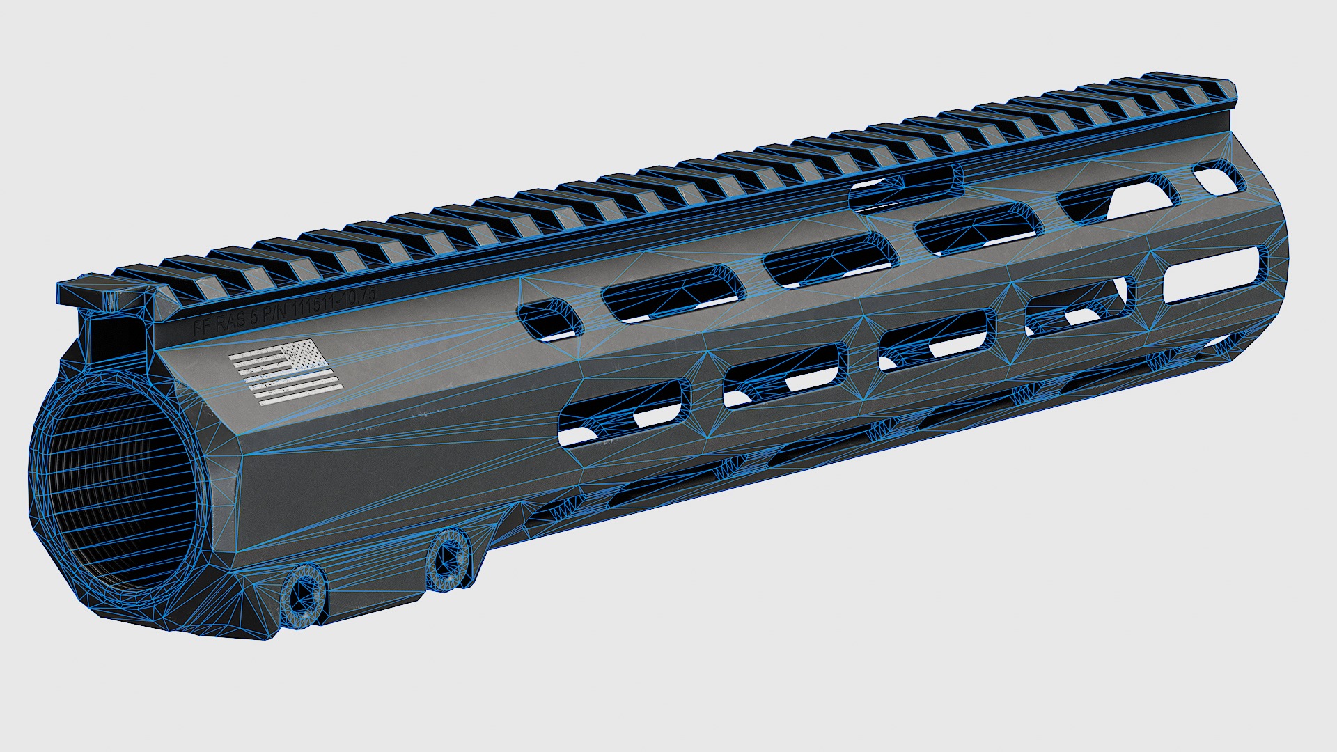 FF RAS 5 Handguard - Replica Low-poly 3D model_16
