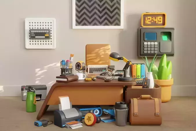 Office 3D Icon Asset