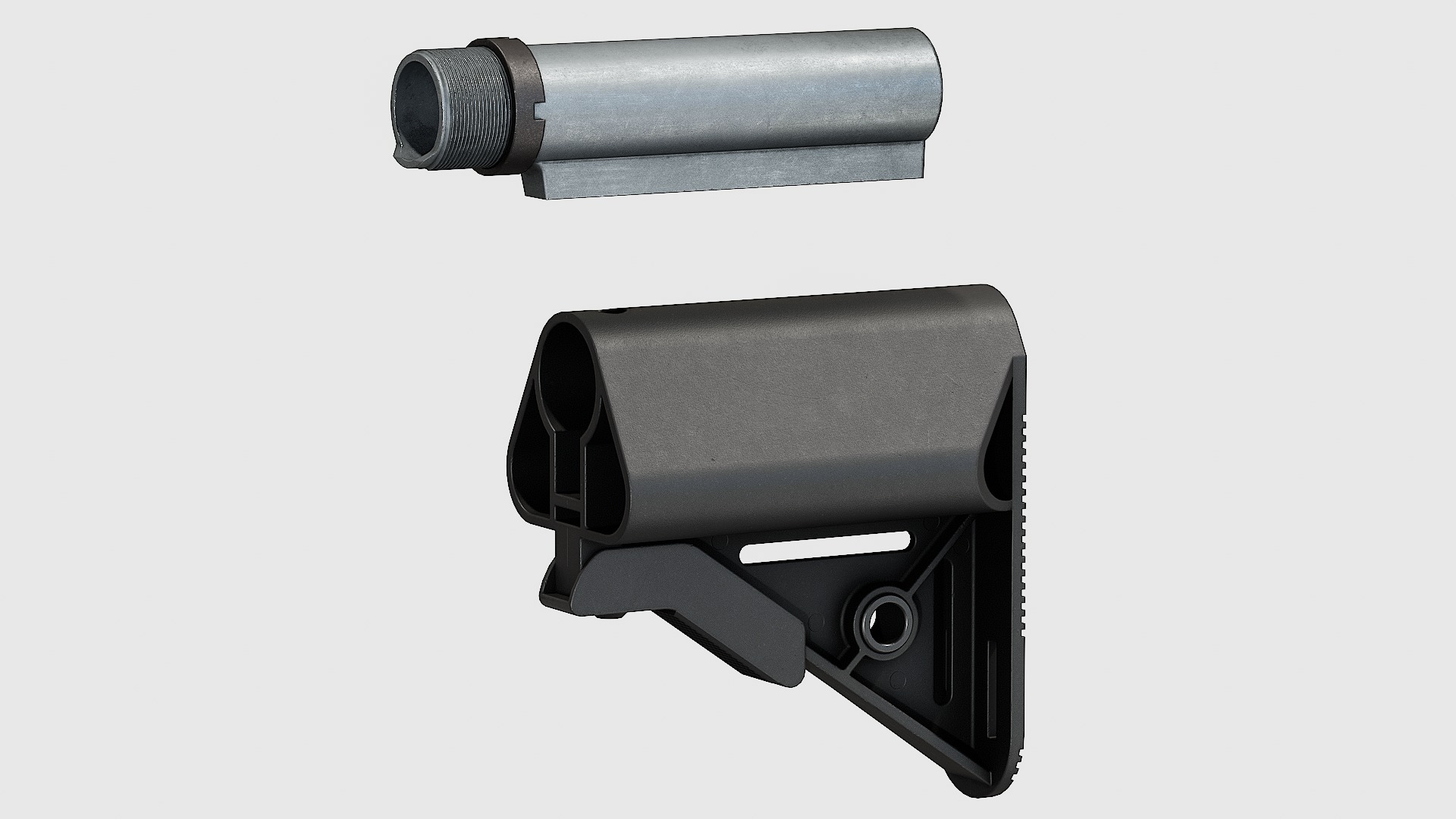 PDW Buttstock Kit - Replica Low-poly 3D model_1