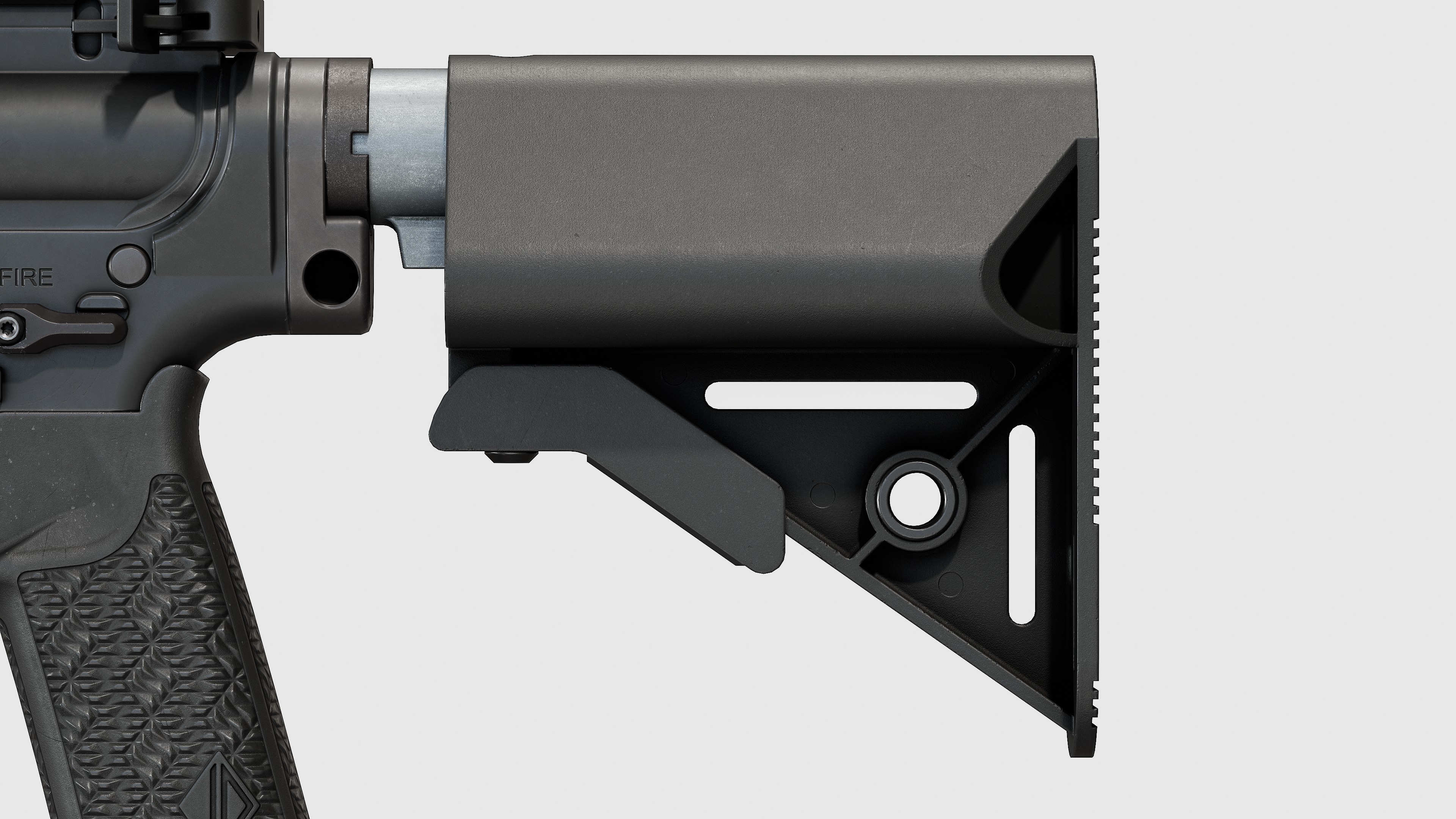 PDW Buttstock Kit - Replica Low-poly 3D model_12