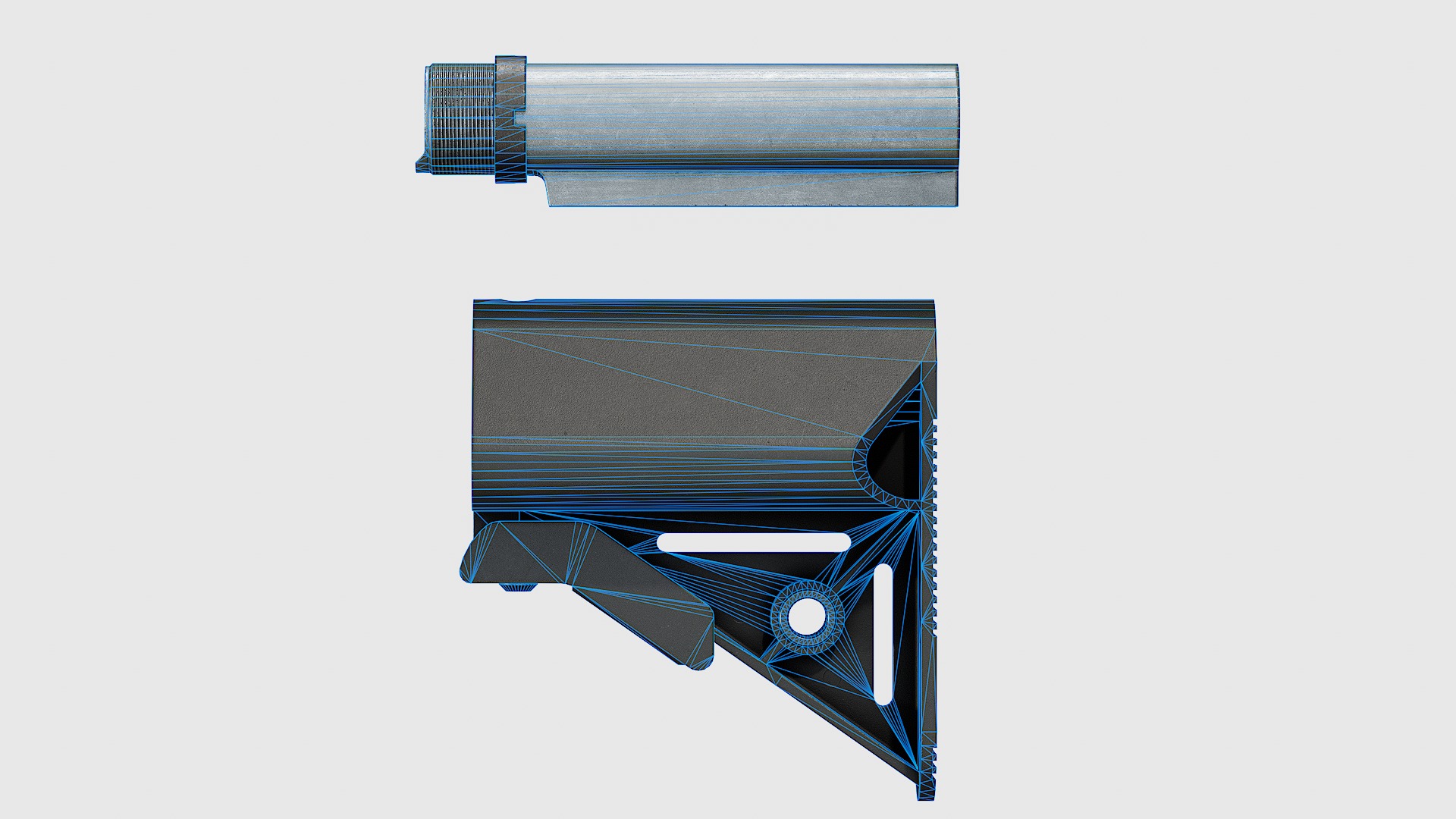 PDW Buttstock Kit - Replica Low-poly 3D model_15
