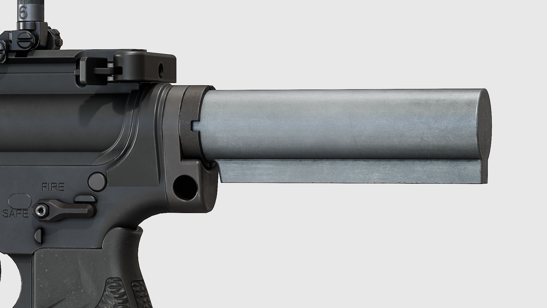 PDW Buttstock Kit - Replica Low-poly 3D model_11