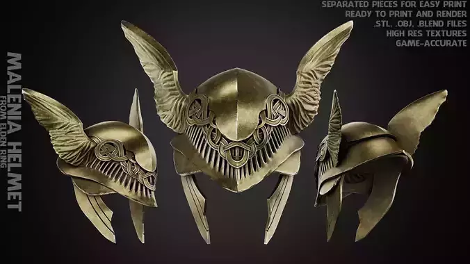 Elden Ring Malenia Blade of Miquella Helmet for Cosplay 3D print model