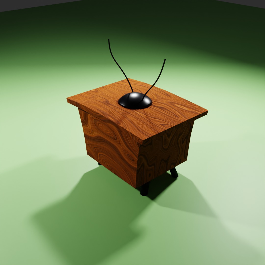 old cartoon style tv Low-poly 3D model_2