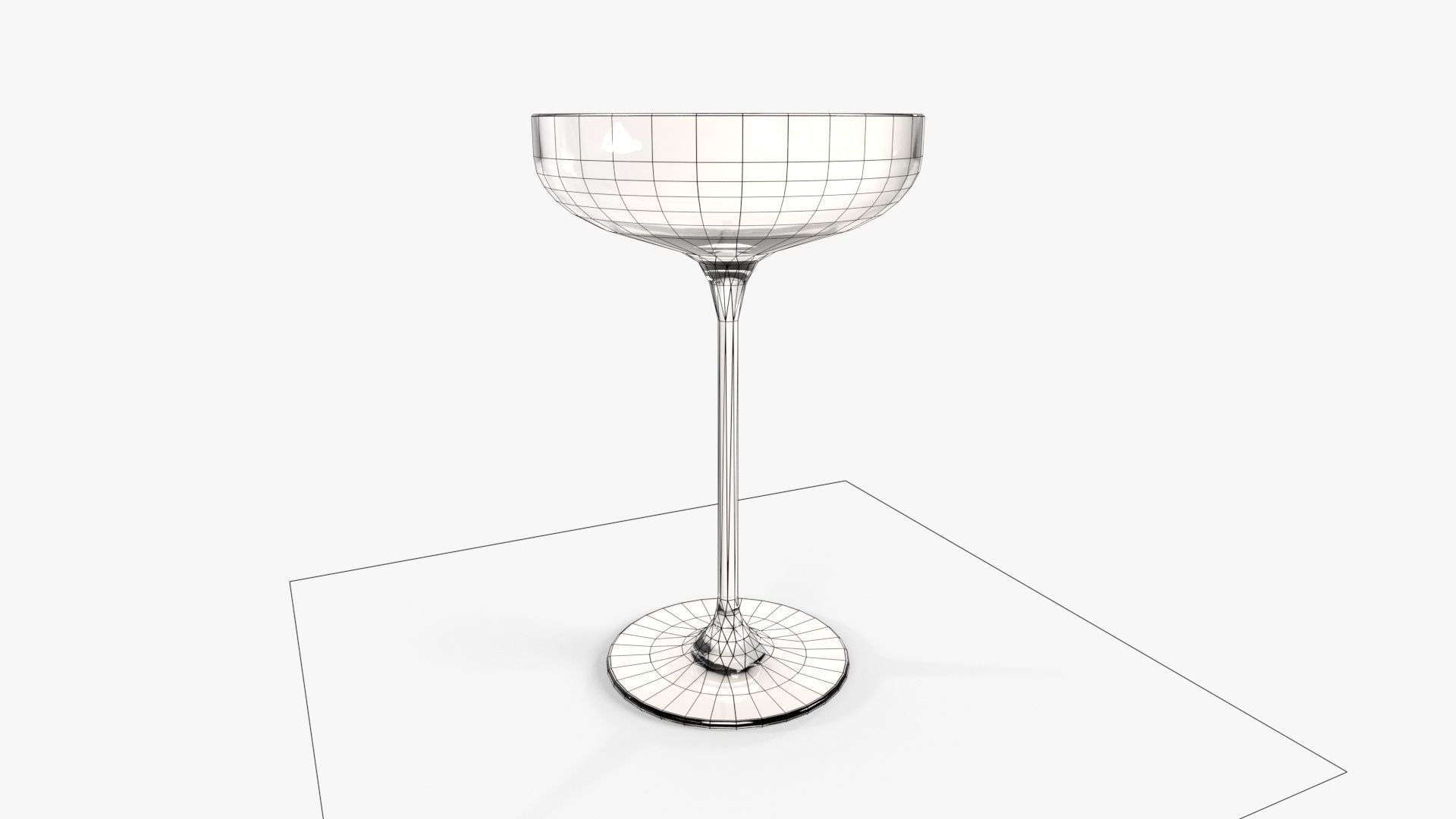 Coupe Glass Low-poly 3D model_2