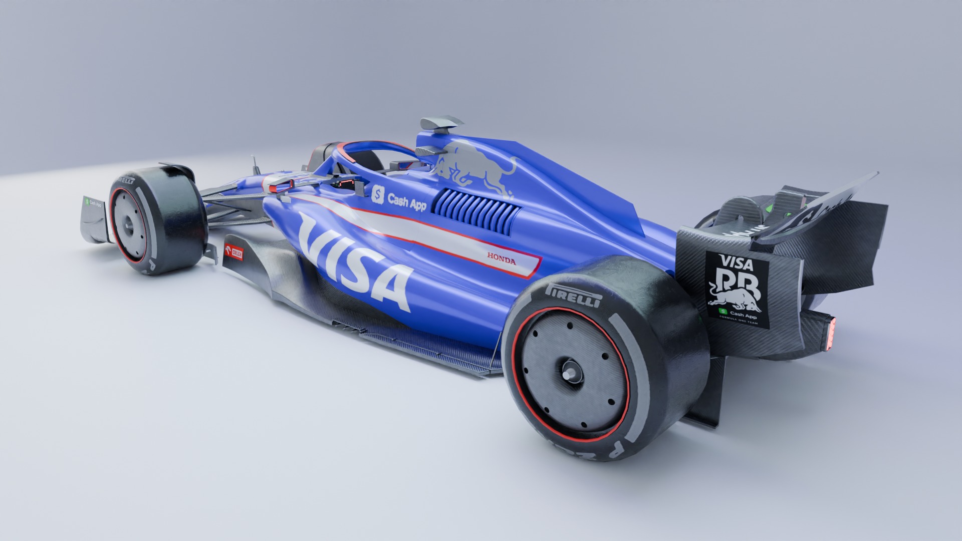 Visa CashApp RB F1 2024 car Low-poly 3D model_3