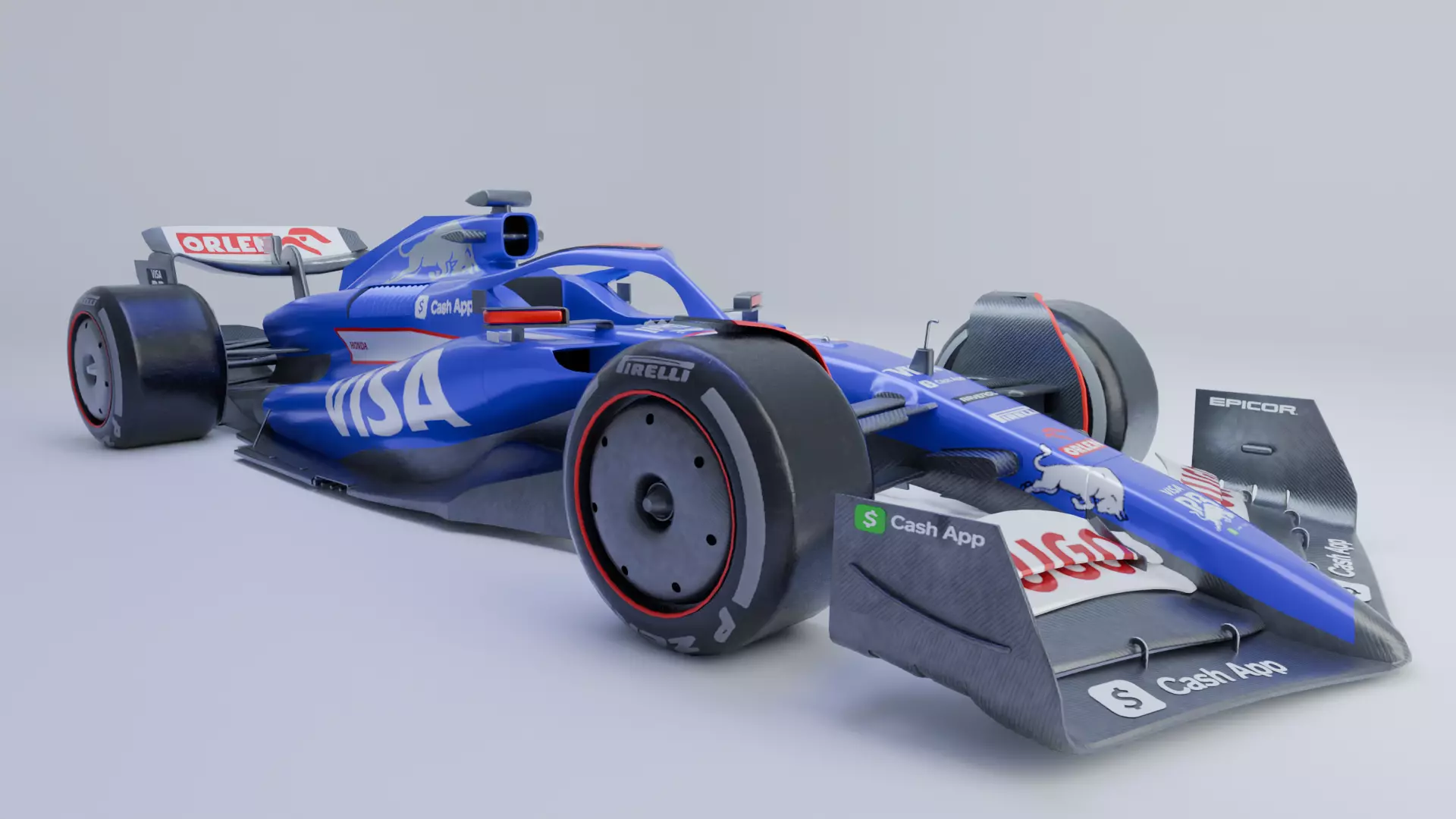 Visa CashApp RB F1 2024 car Low-poly 3D model_0
