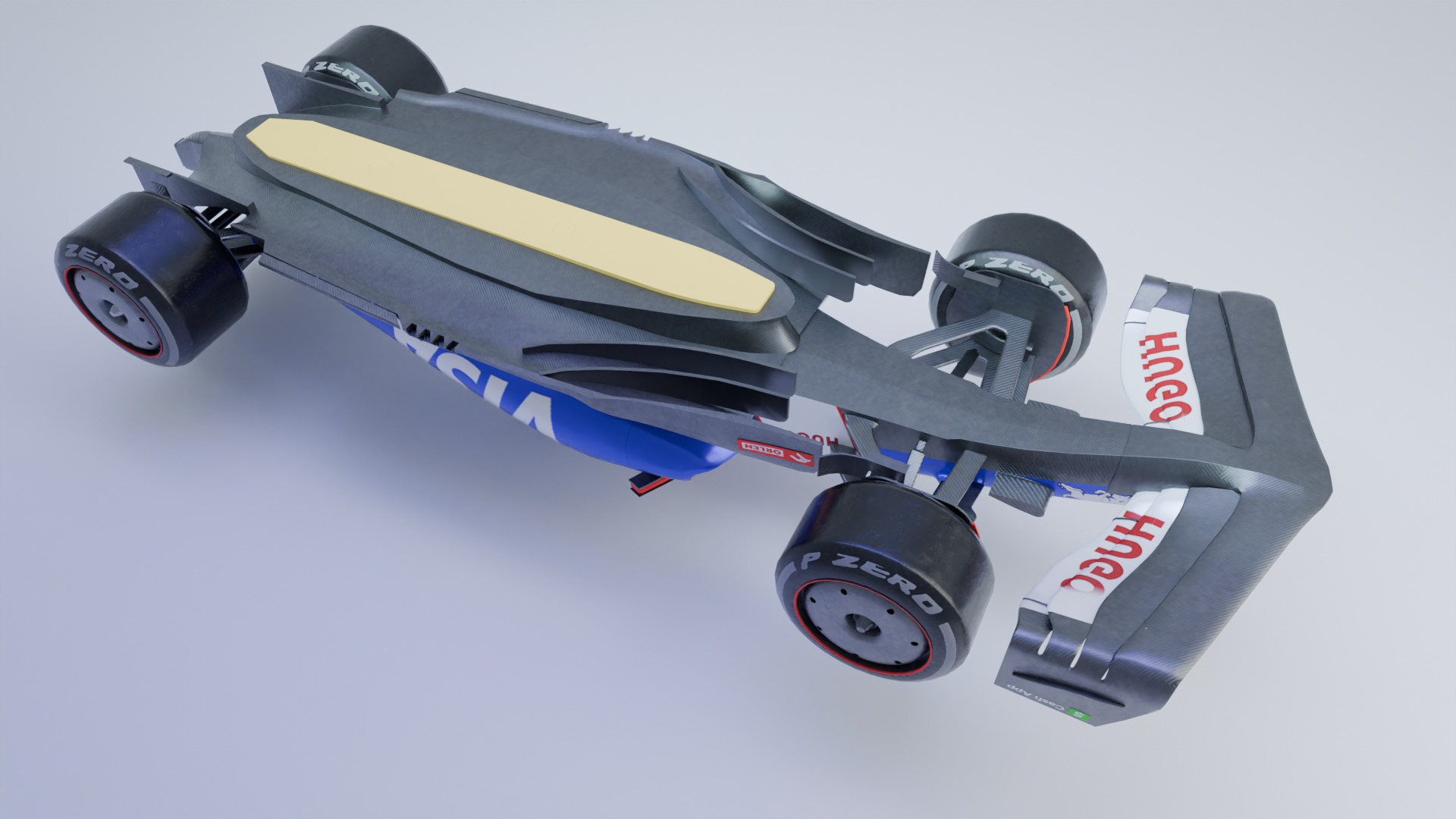 Visa CashApp RB F1 2024 car Low-poly 3D model_4