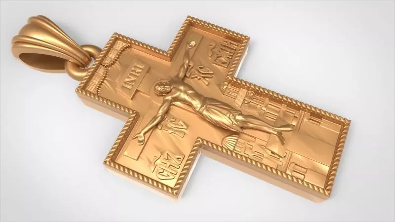 INRI GOLD CROSS 3D print model
