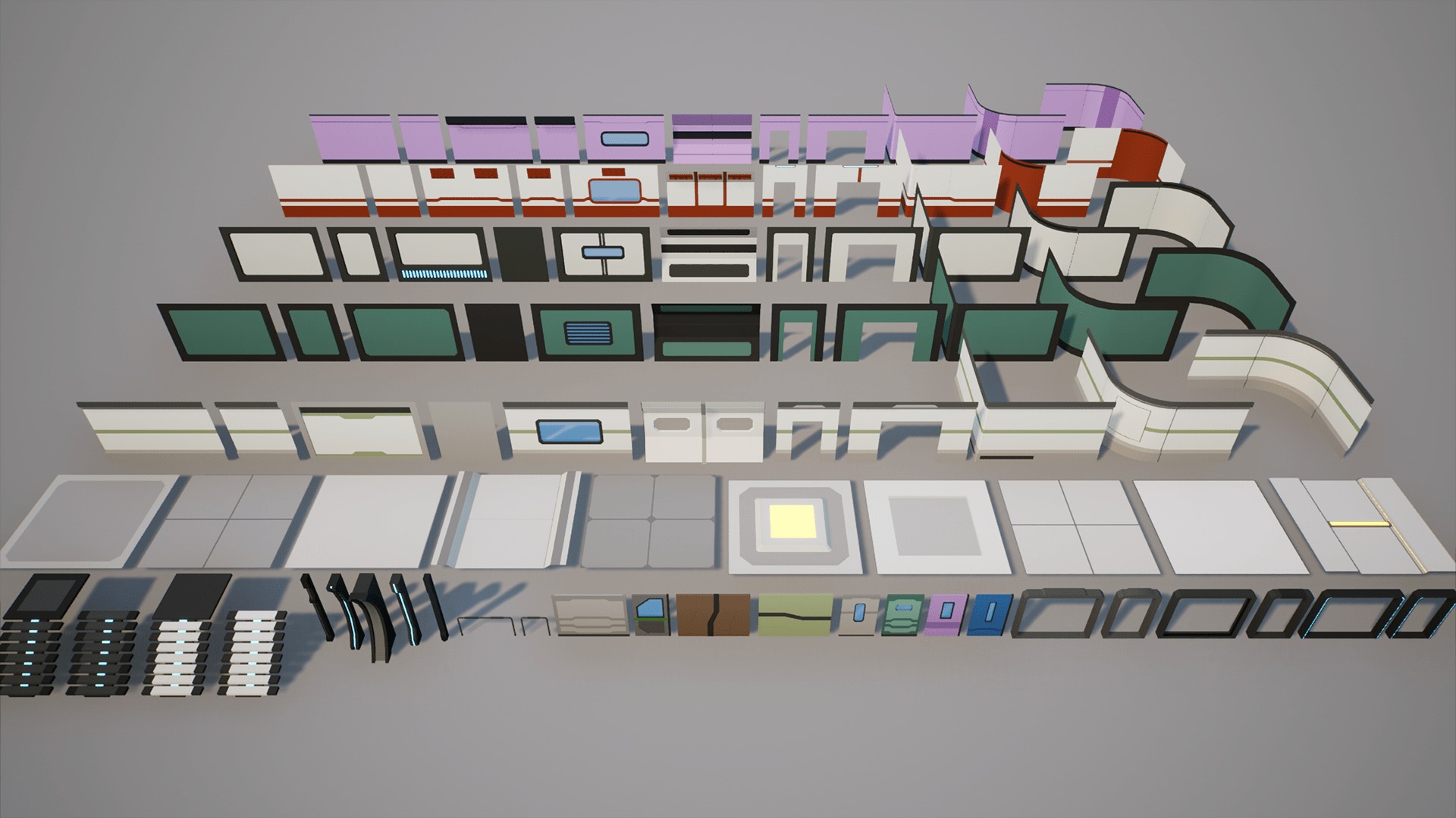 Low Poly Sci-Fi Cyberpunk Interiors Low-poly 3D model_10