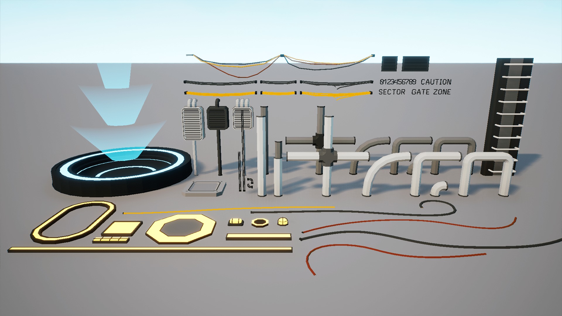 Low Poly Sci-Fi Cyberpunk Interiors Low-poly 3D model_12