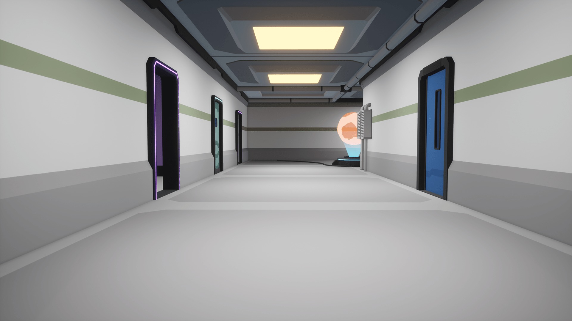 Low Poly Sci-Fi Cyberpunk Interiors Low-poly 3D model_8