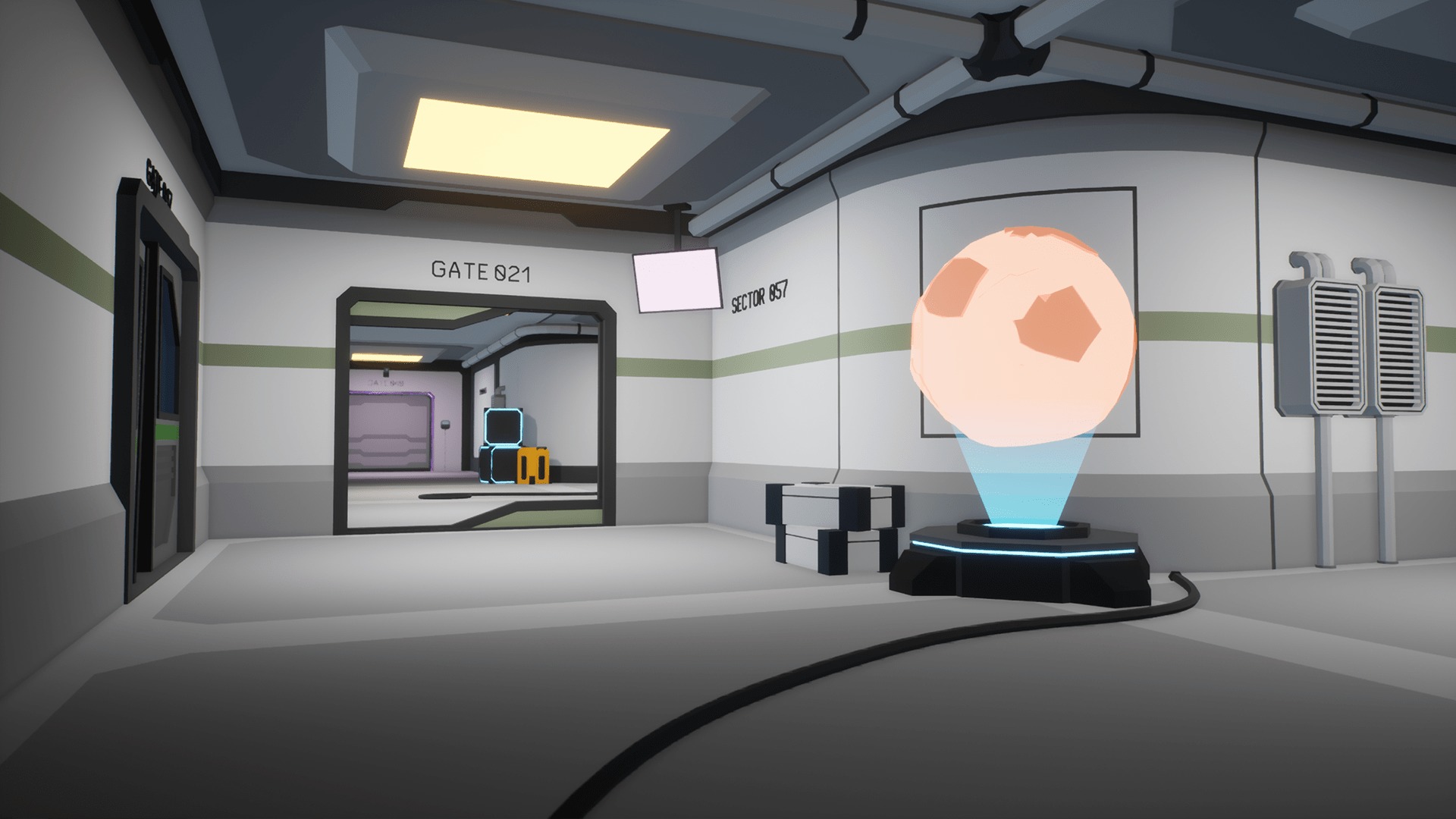 Low Poly Sci-Fi Cyberpunk Interiors Low-poly 3D model_7