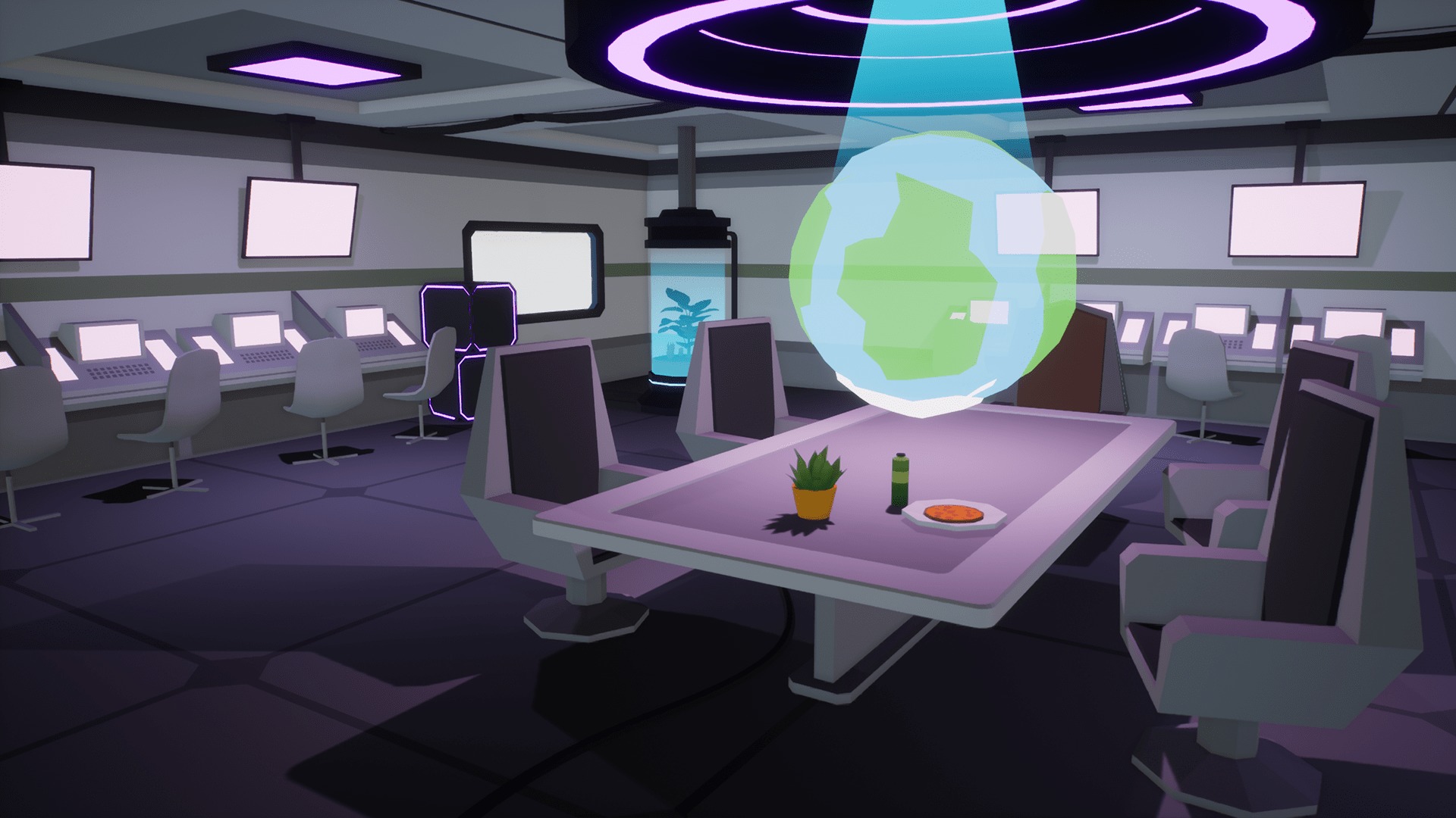 Low Poly Sci-Fi Cyberpunk Interiors Low-poly 3D model_1