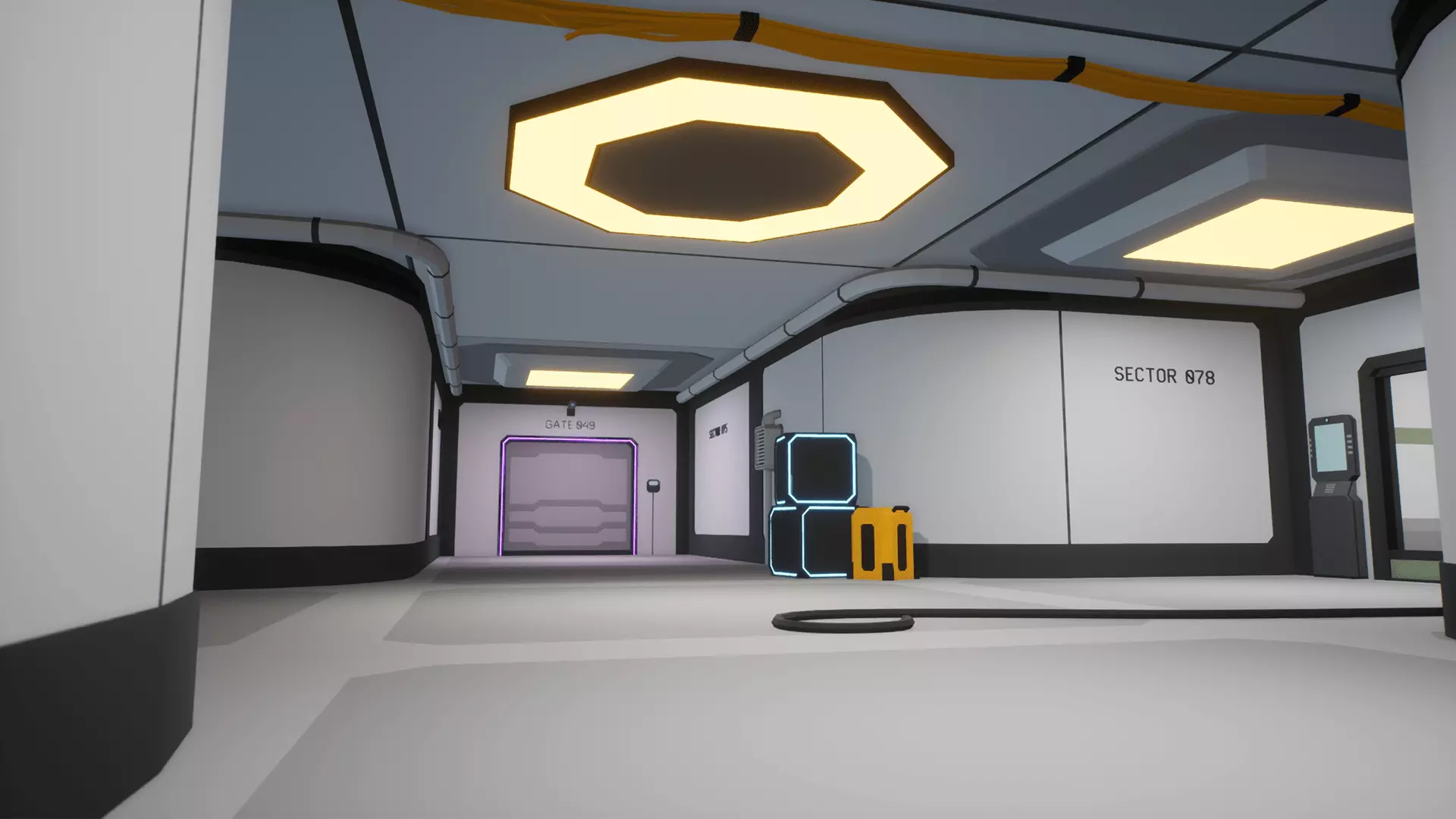 Low Poly Sci-Fi Cyberpunk Interiors Low-poly 3D model_0