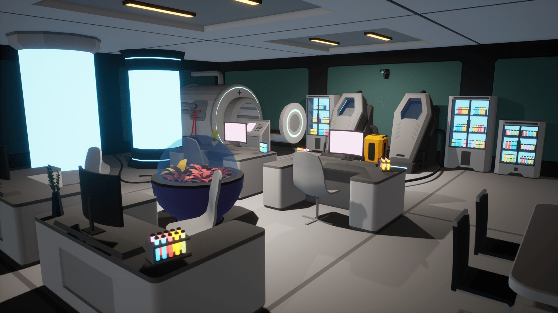 Low Poly Sci-Fi Cyberpunk Interiors Low-poly 3D model_2