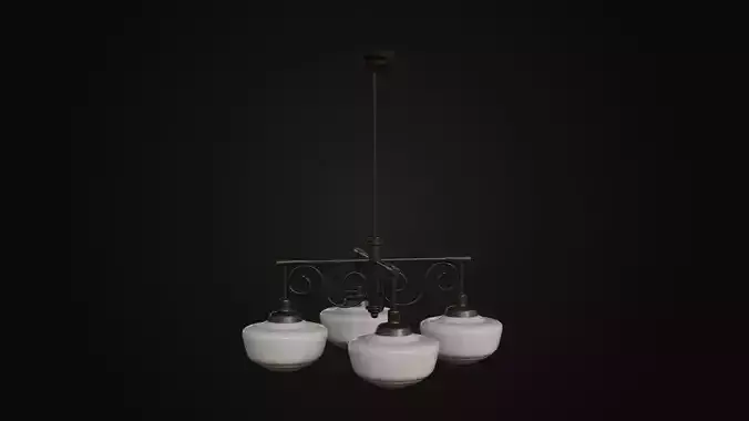 Old Japanese Ceiling Light 01