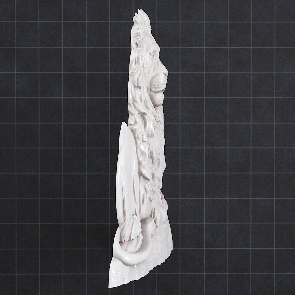 Lion Stone Sculpture 3D print model_1