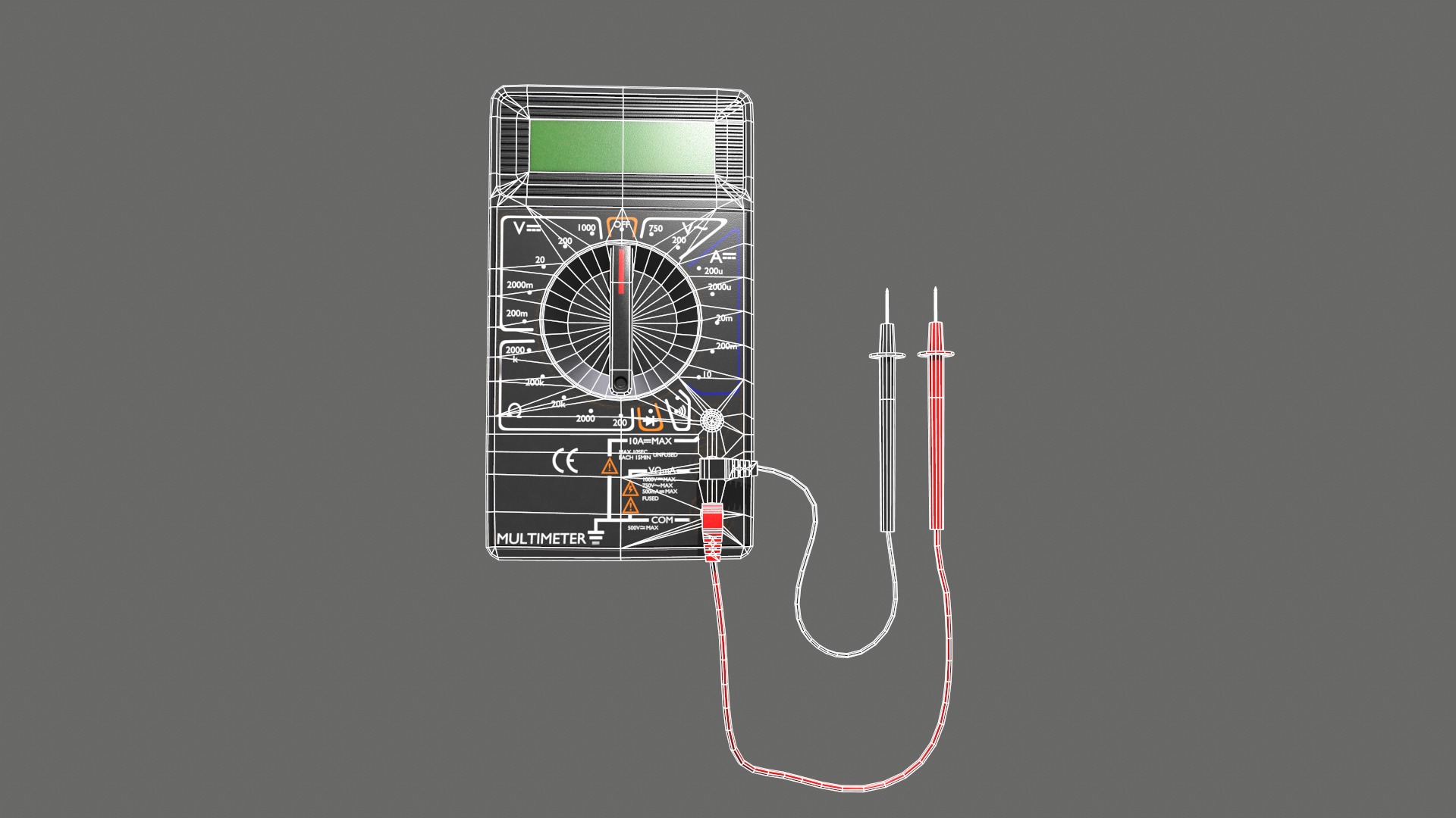 Digital Multimeter Low Poly Low-poly 3D model_15