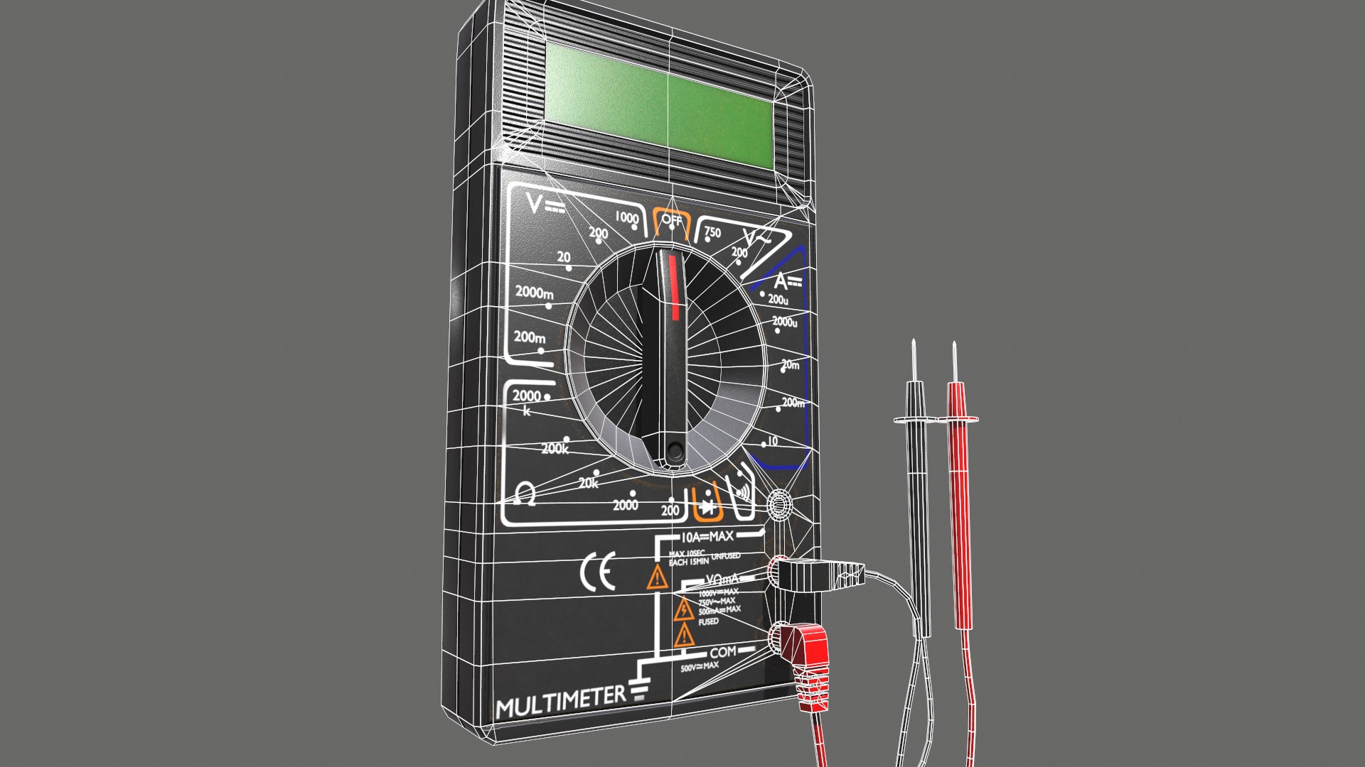 Digital Multimeter Low Poly Low-poly 3D model_17