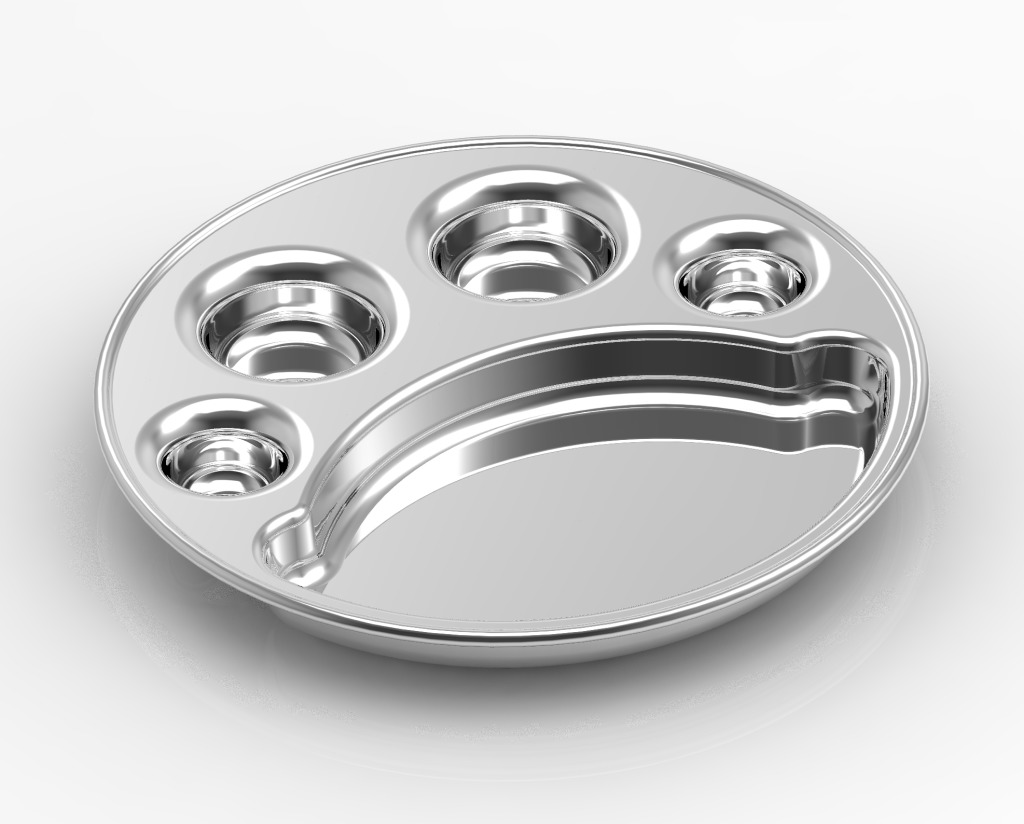 Stylish Round Dinner Plate 3D print model_1
