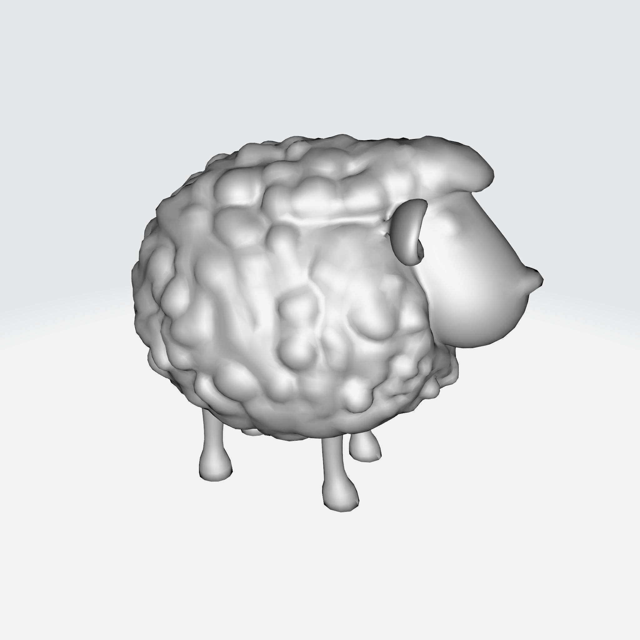 Charming Cartoon Sheep 3D model_4