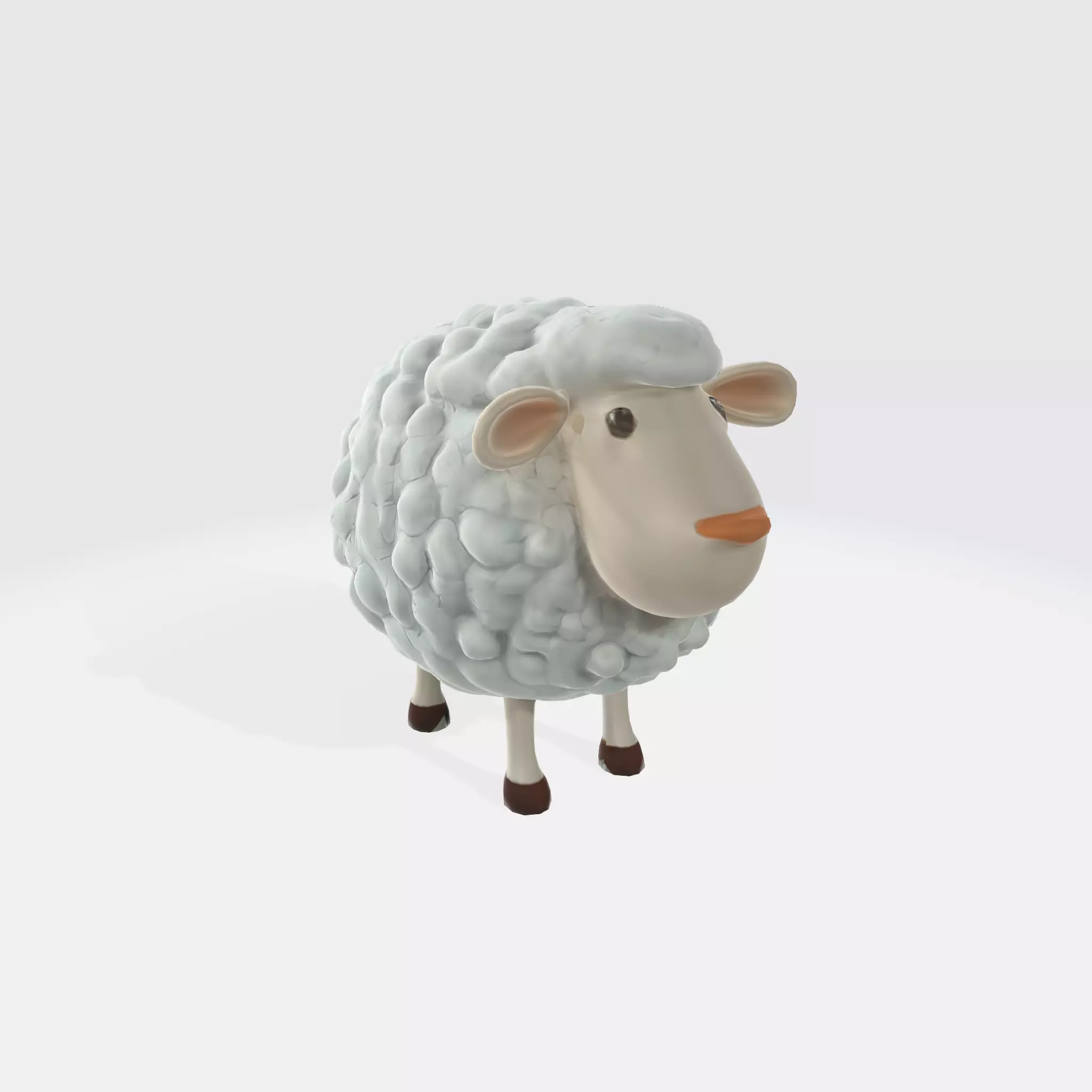 Charming Cartoon Sheep 3D model_0